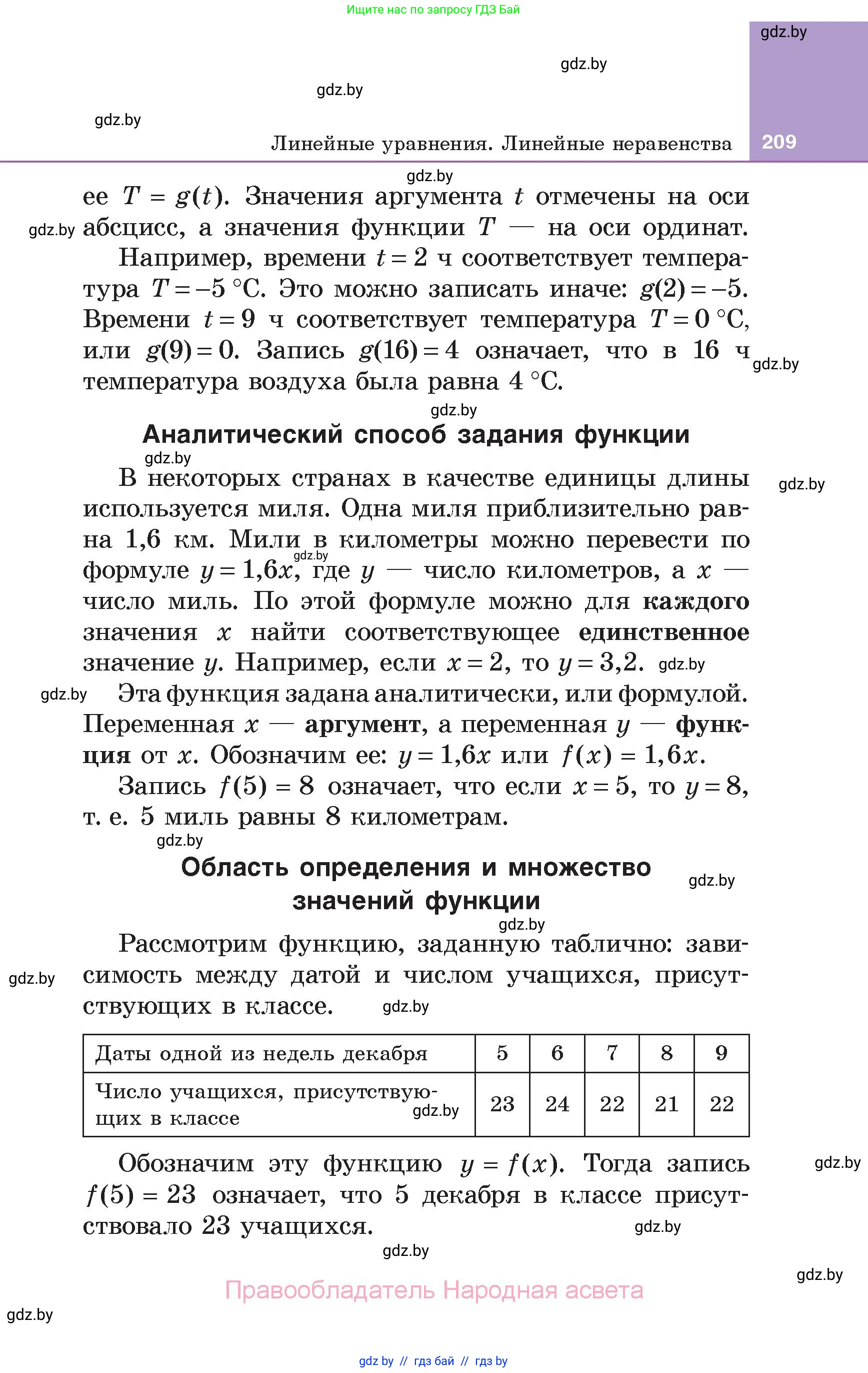 Алгебра, 7 класс Учебник, авторы: Арефьева Ирина Глебовна, Пирютко Ольга Николаевна, издательство Народная асвета, Минск, 2022, зелёного цвета, страница 209