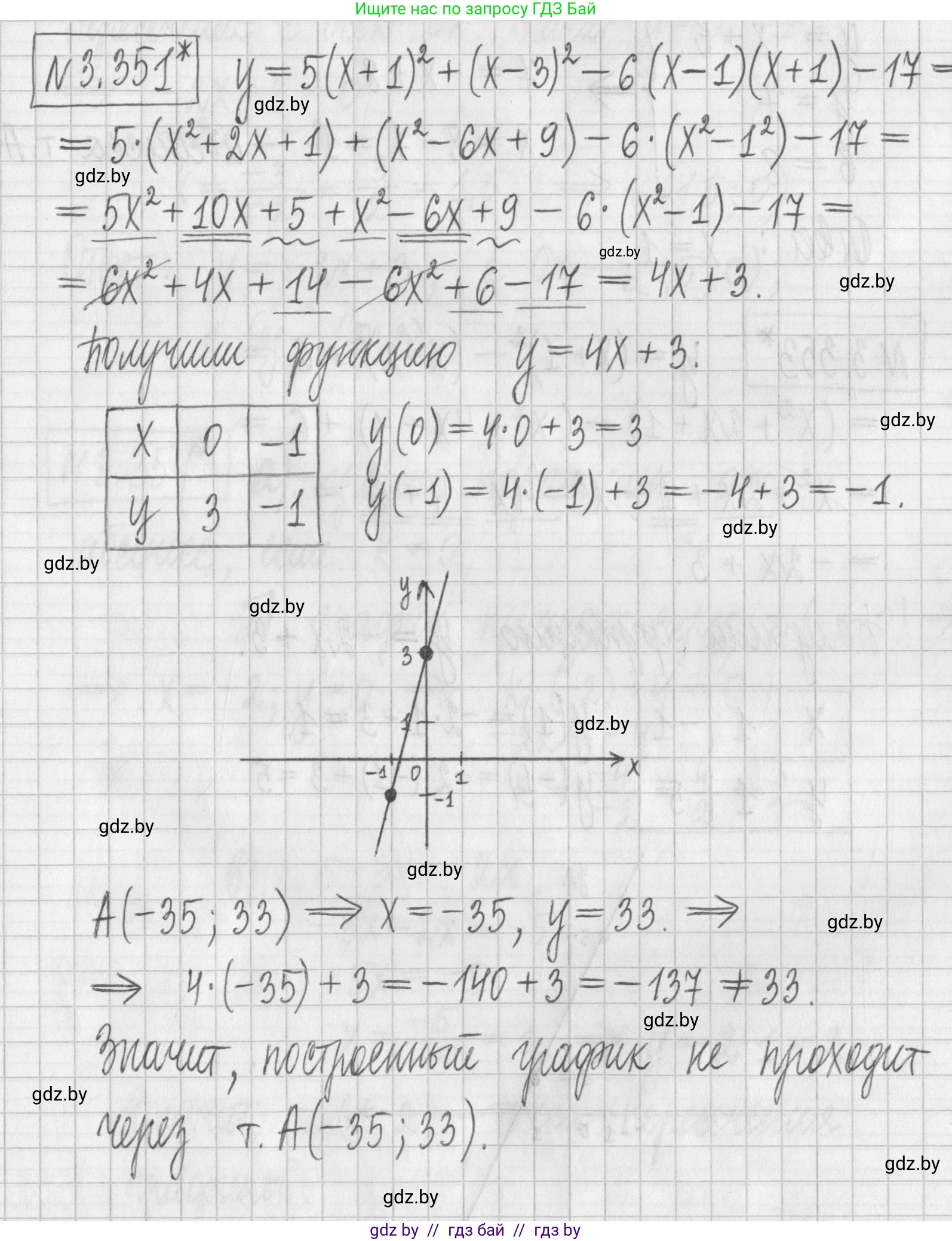 Алгебра, 7 класс Учебник, авторы: Арефьева Ирина Глебовна, Пирютко Ольга Николаевна, издательство Народная асвета, Минск, 2022, зелёного цвета, страница 245, номер 3.351, Решение