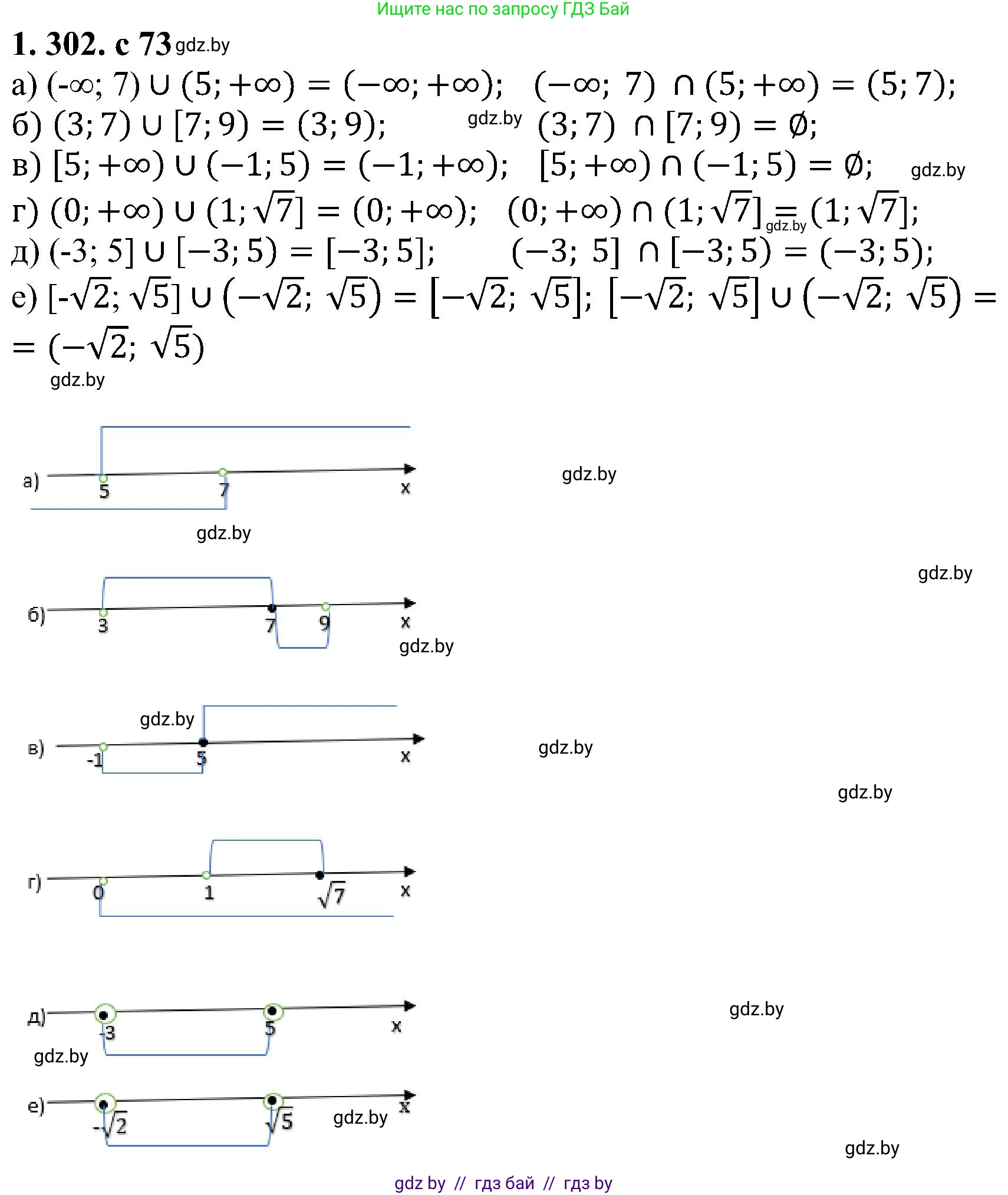 Алгебра, 8 класс Учебник, авторы: Арефьева Ирина Глебовна, Пирютко Ольга Николаевна, издательство Адукацыя i выхаванне, Минск, 2024, бирюзового цвета, страница 73, номер 1.302, Решение