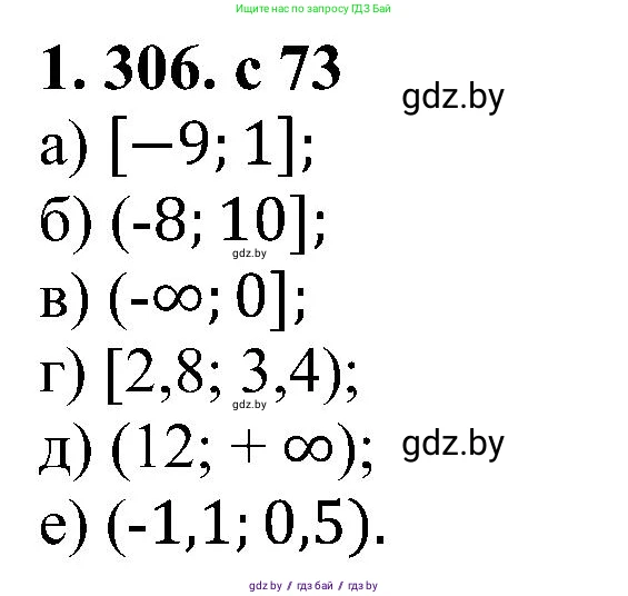 Алгебра, 8 класс Учебник, авторы: Арефьева Ирина Глебовна, Пирютко Ольга Николаевна, издательство Адукацыя i выхаванне, Минск, 2024, бирюзового цвета, страница 73, номер 1.306, Решение