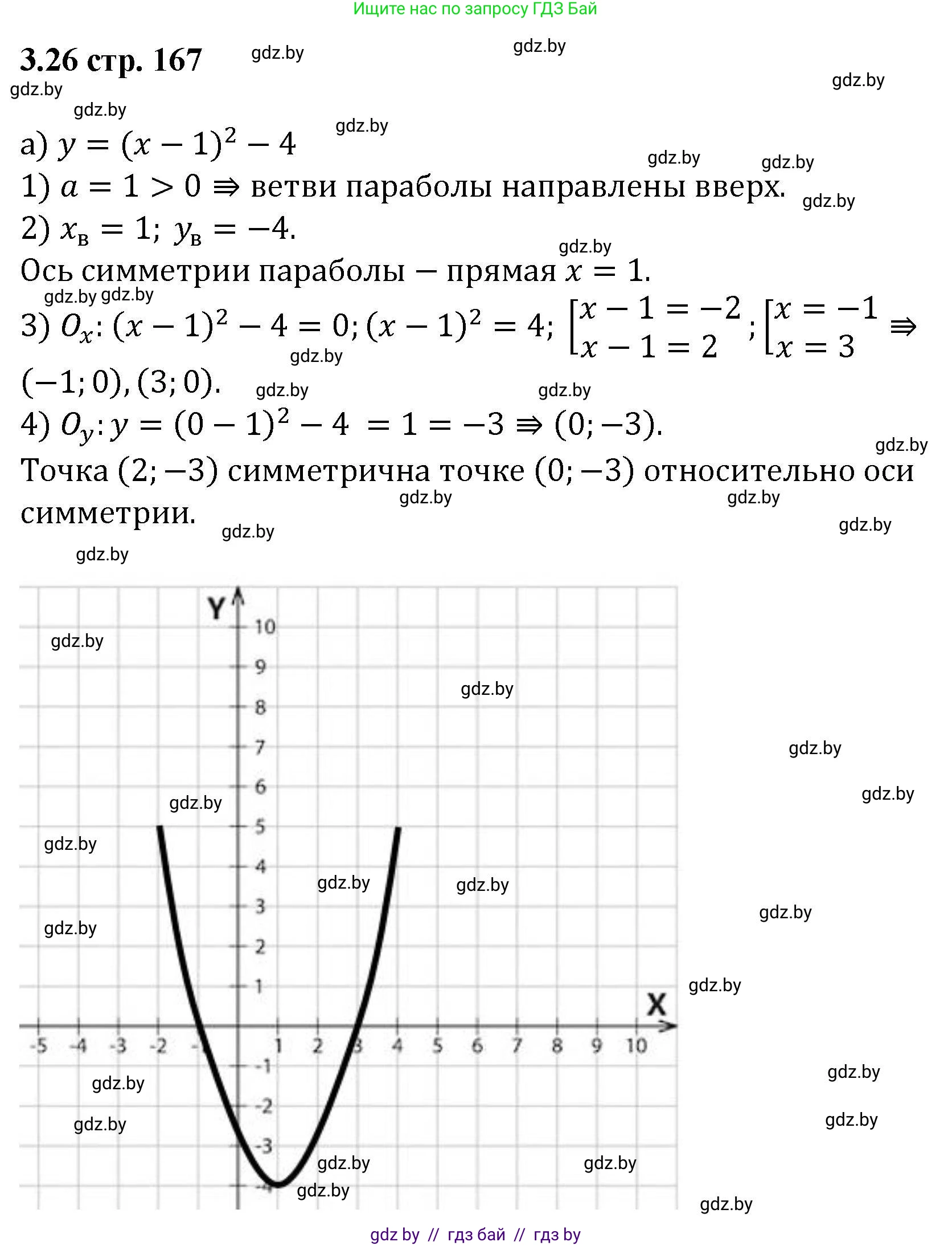 Алгебра, 8 класс Учебник, авторы: Арефьева Ирина Глебовна, Пирютко Ольга Николаевна, издательство Адукацыя i выхаванне, Минск, 2024, бирюзового цвета, страница 167, номер 3.26, Решение