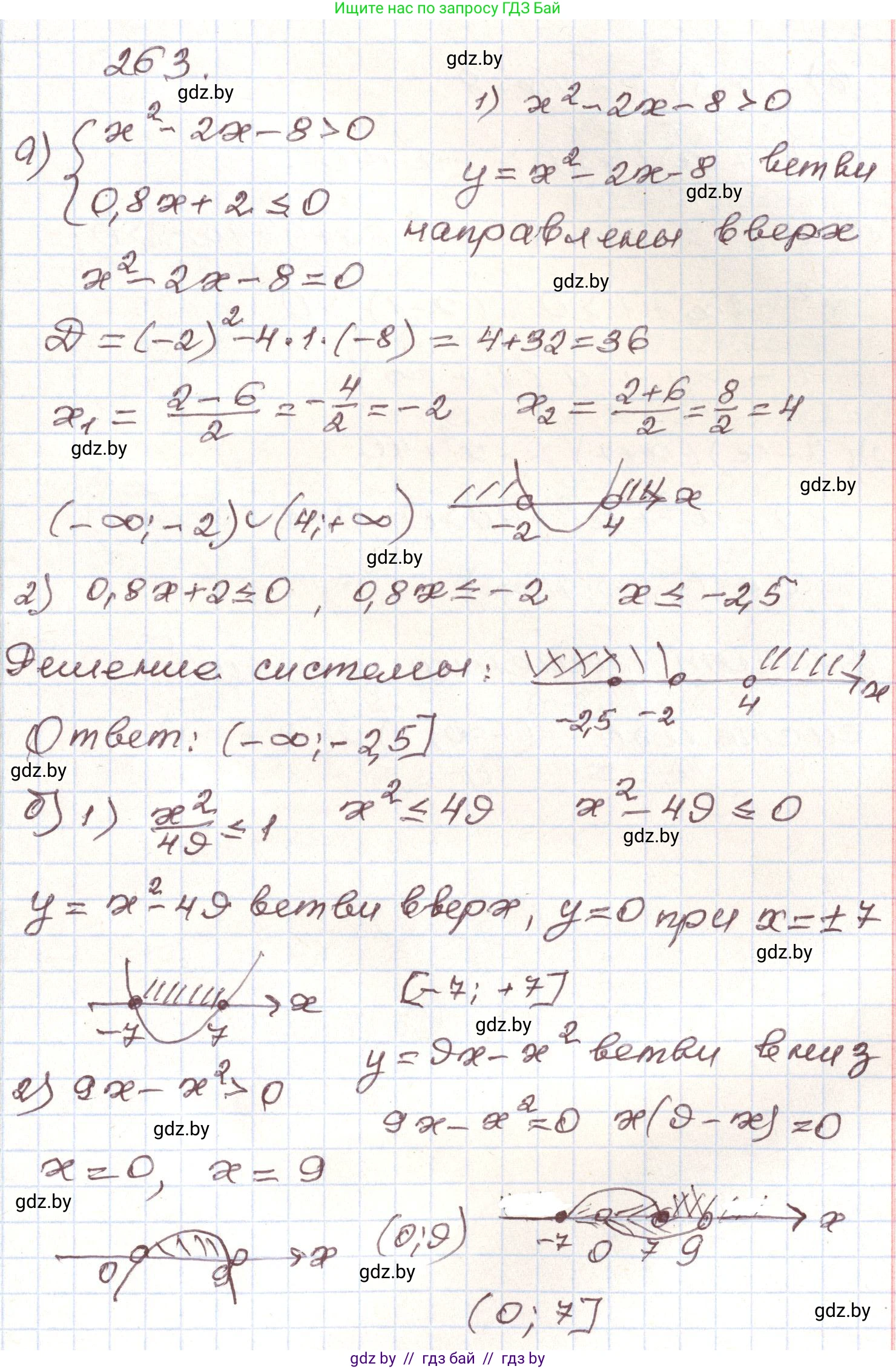 Алгебра, 9 класс Учебник, авторы: Арефьева Ирина Глебовна, Пирютко Ольга Николаевна, издательство Народная асвета, Минск, 2019, голубого цвета, страница 294, номер 263, Решение