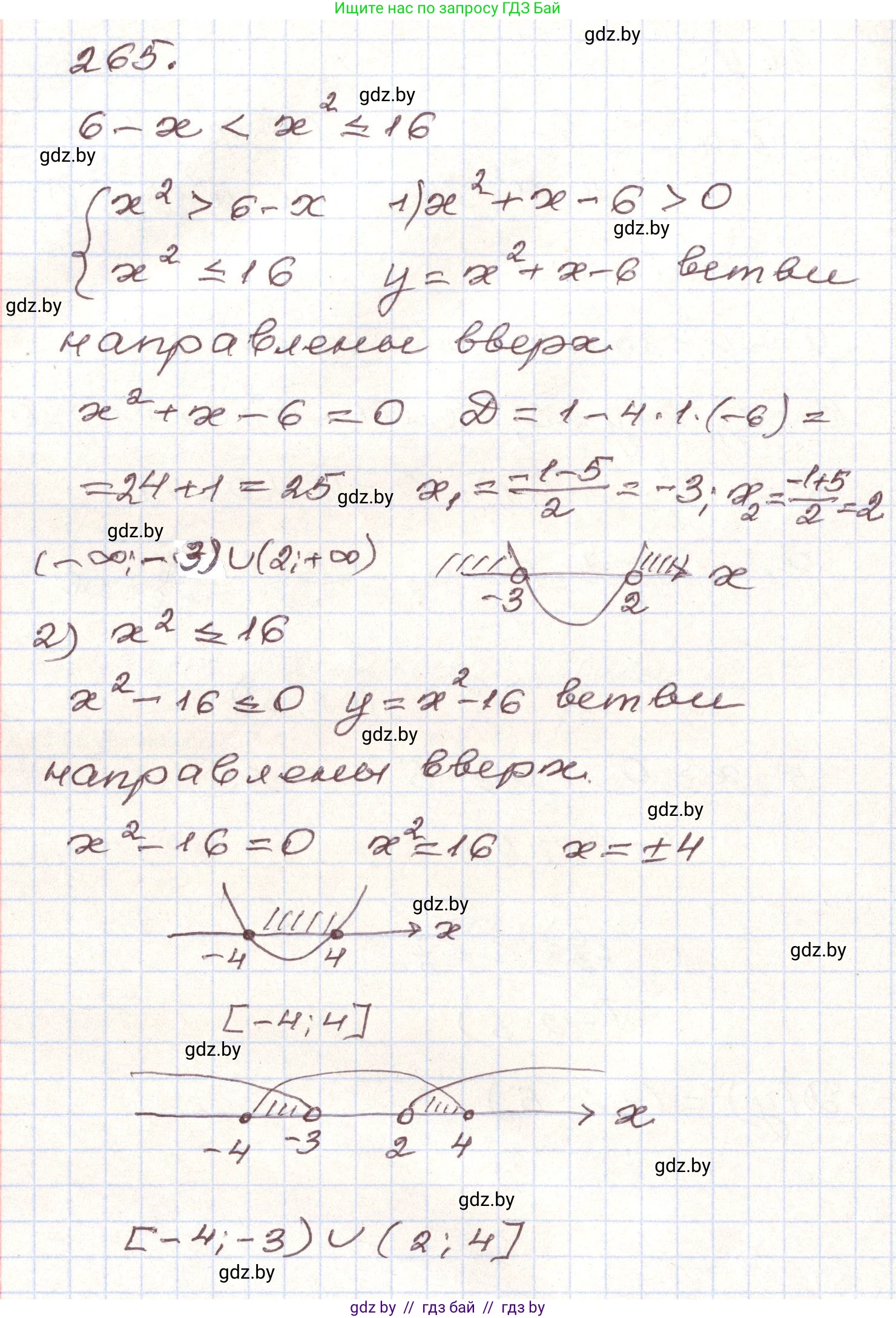 Алгебра, 9 класс Учебник, авторы: Арефьева Ирина Глебовна, Пирютко Ольга Николаевна, издательство Народная асвета, Минск, 2019, голубого цвета, страница 294, номер 265, Решение