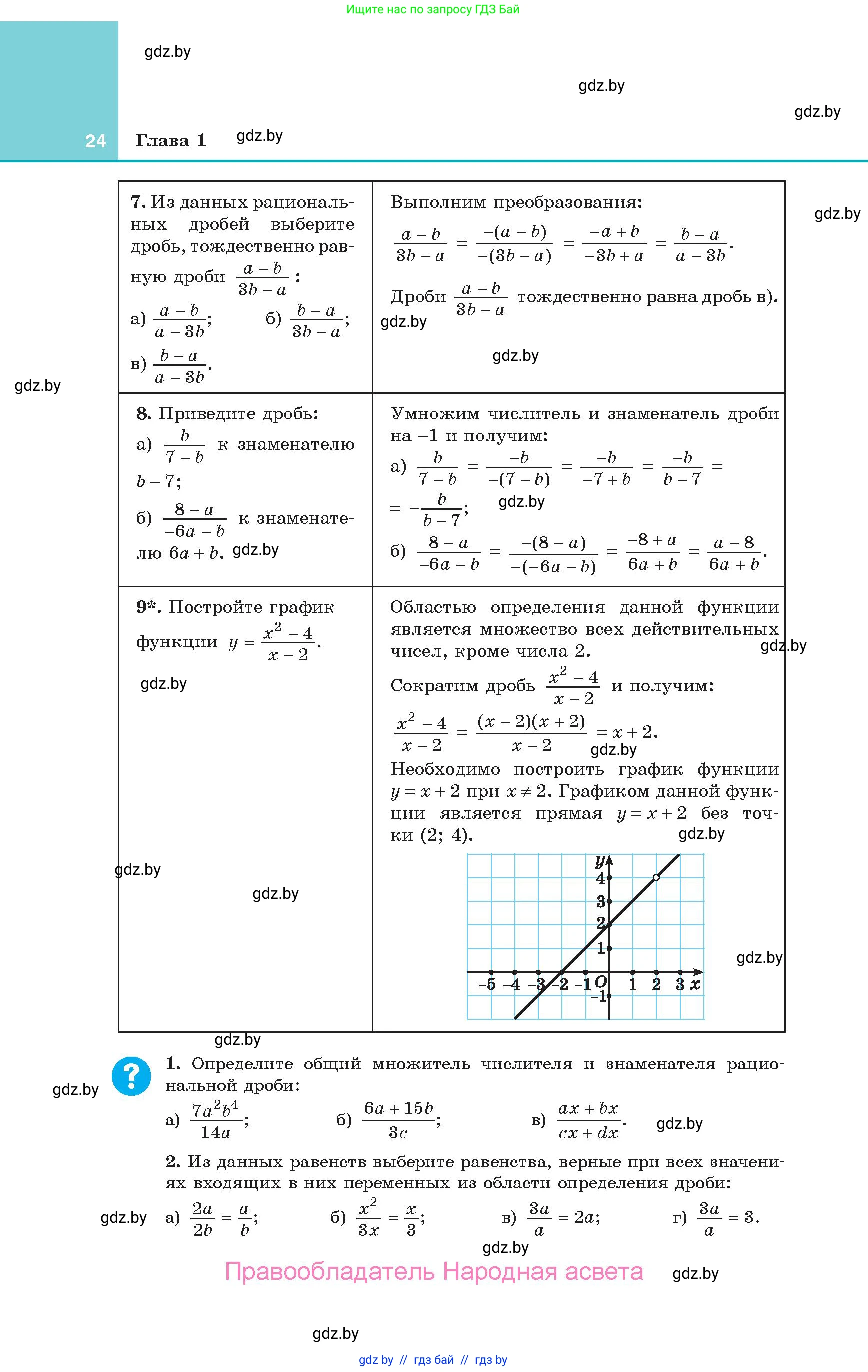 Алгебра, 10 класс Учебник, авторы: Арефьева Ирина Глебовна, Пирютко Ольга Николаевна, издательство Народная асвета, Минск, 2019, голубого цвета, страница 24