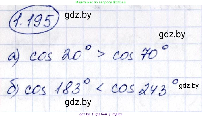 Алгебра, 10 класс Учебник, авторы: Арефьева Ирина Глебовна, Пирютко Ольга Николаевна, издательство Народная асвета, Минск, 2019, голубого цвета, страница 70, номер 1.195, Решение
