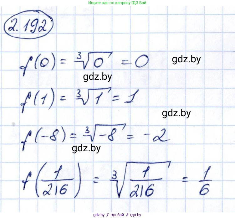 Алгебра, 10 класс Учебник, авторы: Арефьева Ирина Глебовна, Пирютко Ольга Николаевна, издательство Народная асвета, Минск, 2019, голубого цвета, страница 198, номер 2.192, Решение