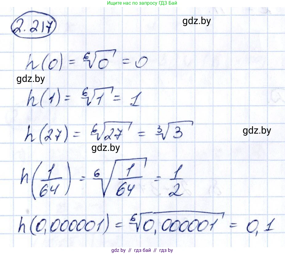 Алгебра, 10 класс Учебник, авторы: Арефьева Ирина Глебовна, Пирютко Ольга Николаевна, издательство Народная асвета, Минск, 2019, голубого цвета, страница 201, номер 2.217, Решение