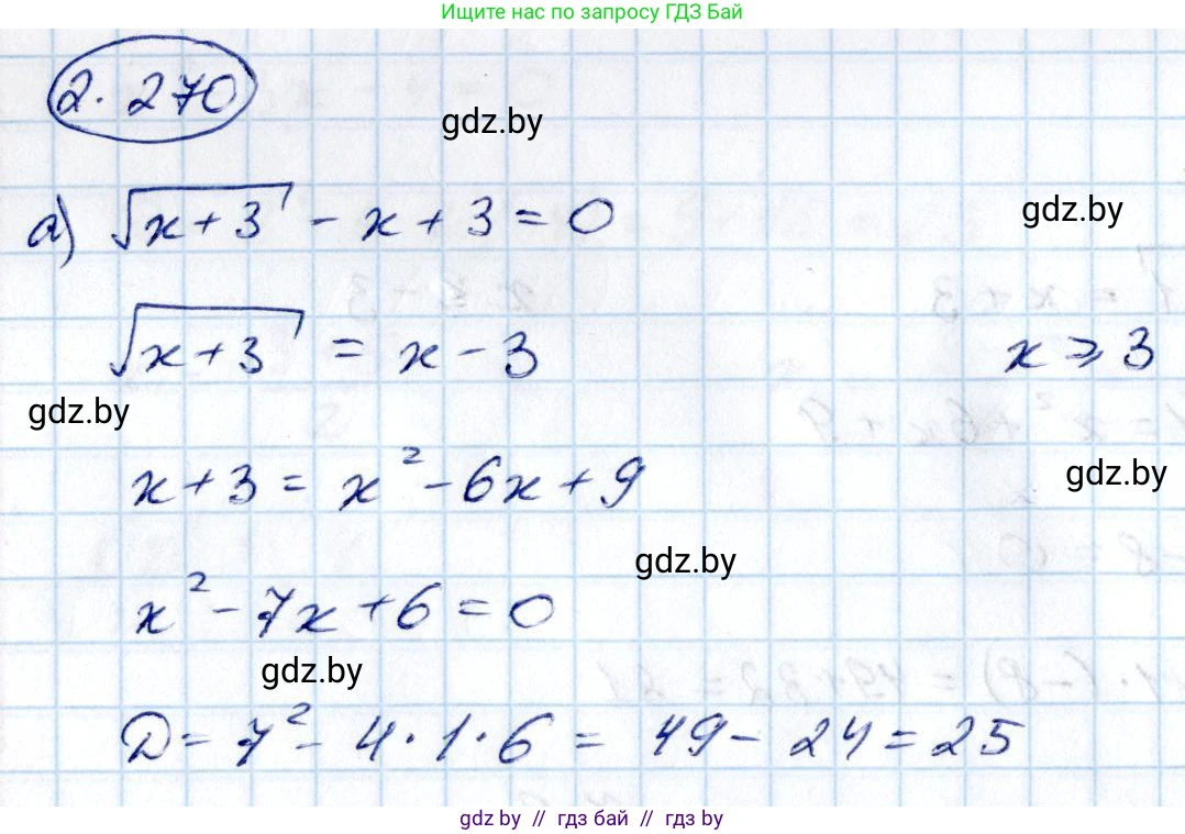 Алгебра, 10 класс Учебник, авторы: Арефьева Ирина Глебовна, Пирютко Ольга Николаевна, издательство Народная асвета, Минск, 2019, голубого цвета, страница 214, номер 2.270, Решение