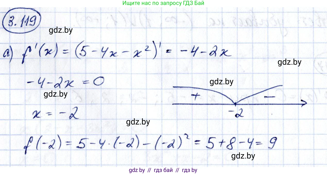Алгебра, 10 класс Учебник, авторы: Арефьева Ирина Глебовна, Пирютко Ольга Николаевна, издательство Народная асвета, Минск, 2019, голубого цвета, страница 256, номер 3.119, Решение