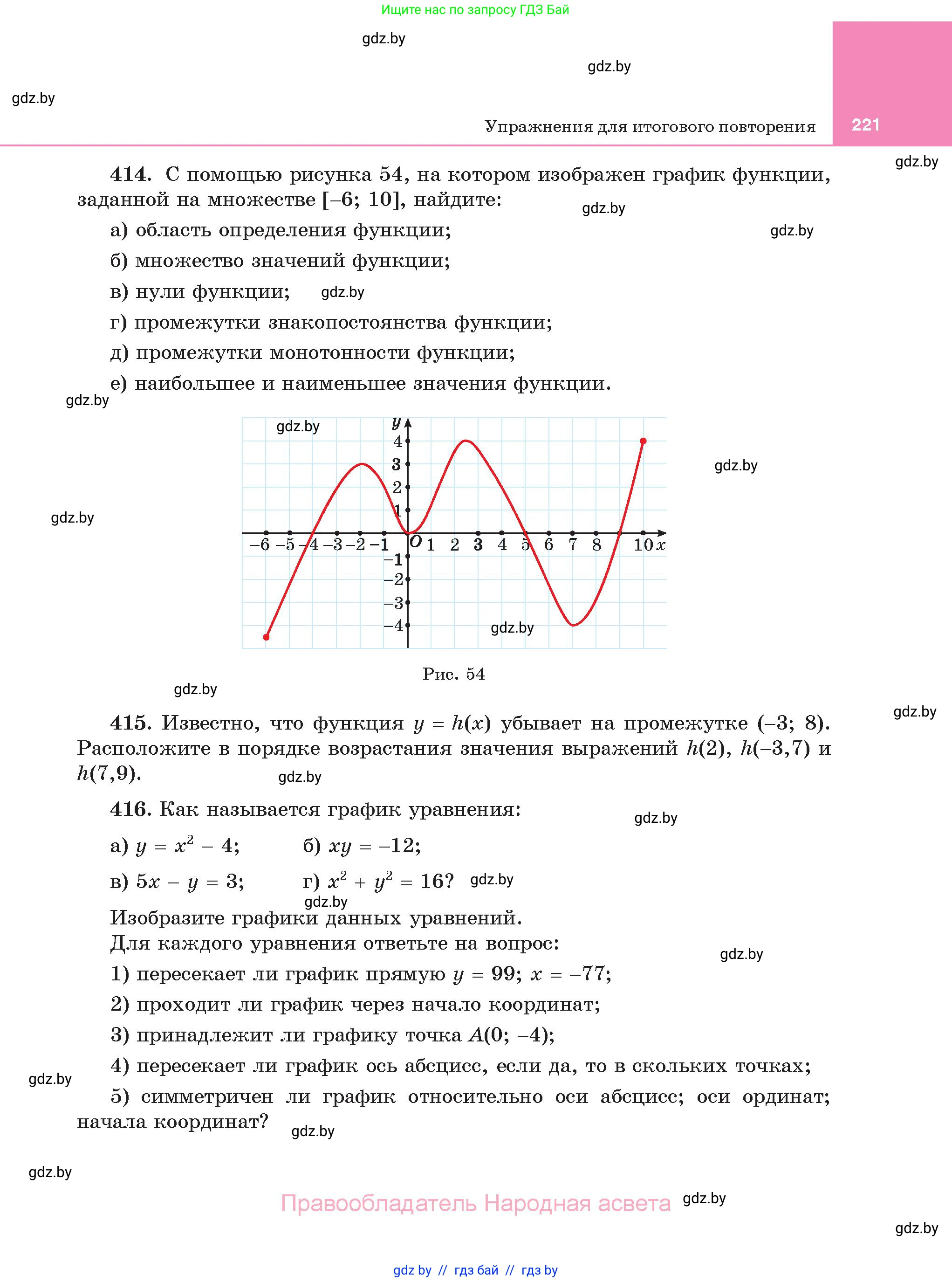 Алгебра, 11 класс Учебник, авторы: Арефьева Ирина Глебовна, Пирютко Ольга Николаевна, издательство Народная асвета, Минск, 2020, бирюзового цвета, страница 221