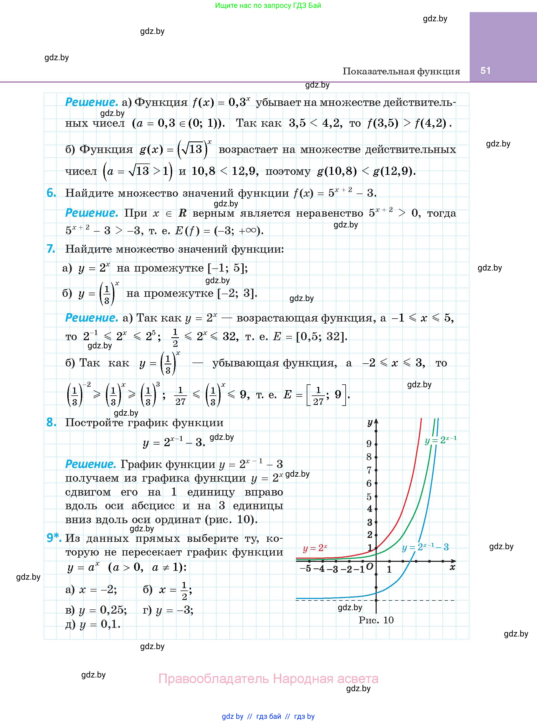 Алгебра, 11 класс Учебник, авторы: Арефьева Ирина Глебовна, Пирютко Ольга Николаевна, издательство Народная асвета, Минск, 2020, бирюзового цвета, страница 51