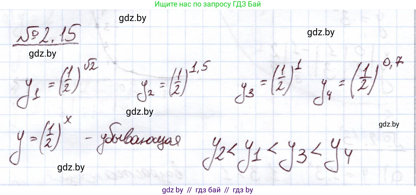 Алгебра, 11 класс Учебник, авторы: Арефьева Ирина Глебовна, Пирютко Ольга Николаевна, издательство Народная асвета, Минск, 2020, бирюзового цвета, страница 54, номер 2.15, Решение