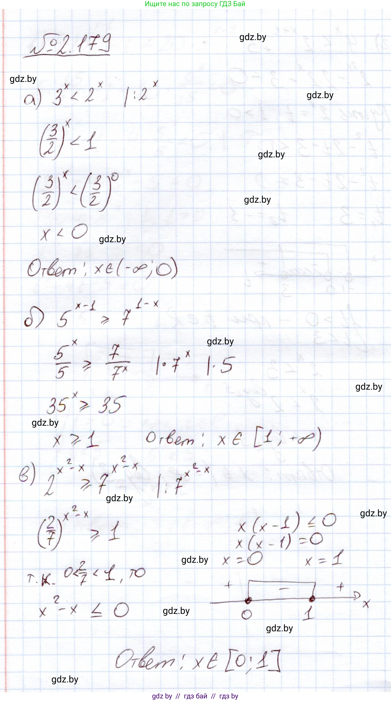 Алгебра, 11 класс Учебник, авторы: Арефьева Ирина Глебовна, Пирютко Ольга Николаевна, издательство Народная асвета, Минск, 2020, бирюзового цвета, страница 91, номер 2.179, Решение