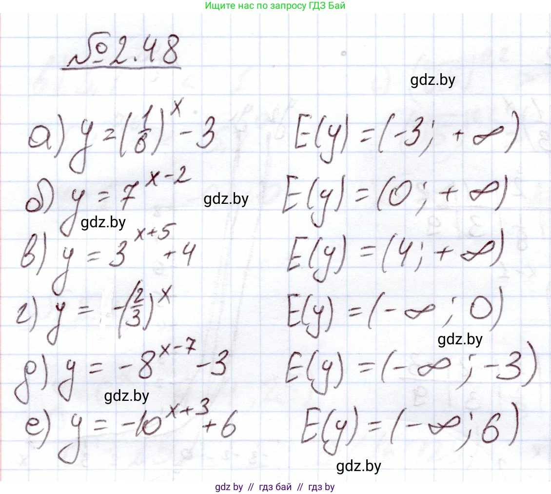 Алгебра, 11 класс Учебник, авторы: Арефьева Ирина Глебовна, Пирютко Ольга Николаевна, издательство Народная асвета, Минск, 2020, бирюзового цвета, страница 57, номер 2.48, Решение