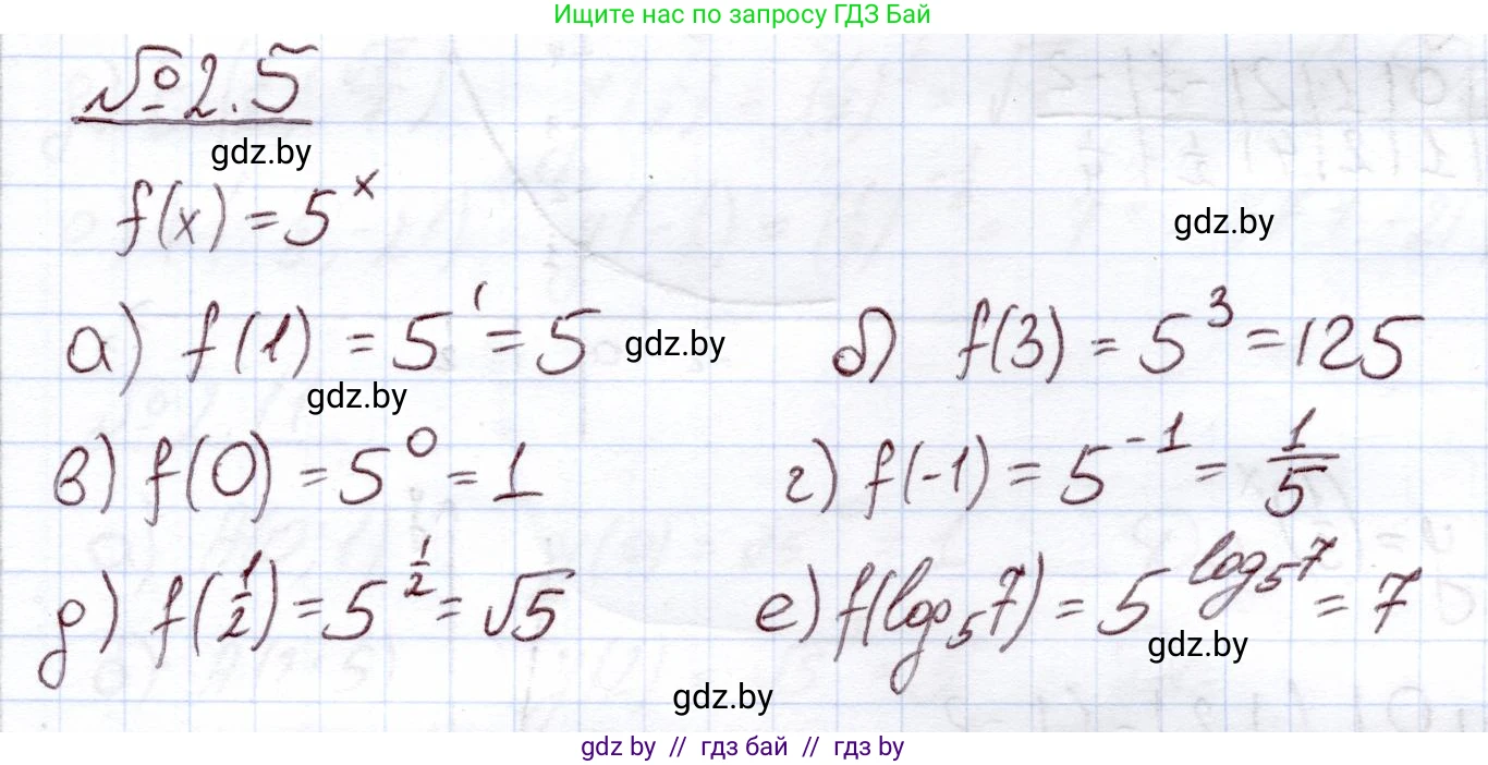 Алгебра, 11 класс Учебник, авторы: Арефьева Ирина Глебовна, Пирютко Ольга Николаевна, издательство Народная асвета, Минск, 2020, бирюзового цвета, страница 52, номер 2.5, Решение