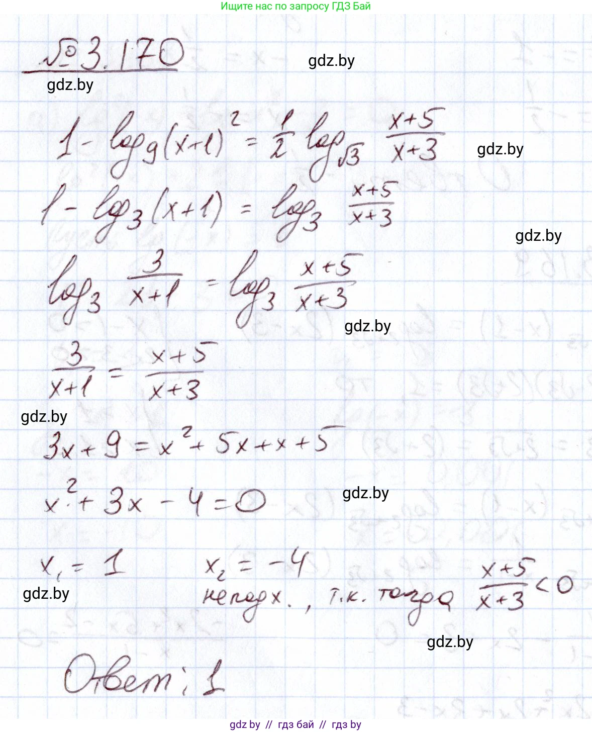 Алгебра, 11 класс Учебник, авторы: Арефьева Ирина Глебовна, Пирютко Ольга Николаевна, издательство Народная асвета, Минск, 2020, бирюзового цвета, страница 142, номер 3.170, Решение