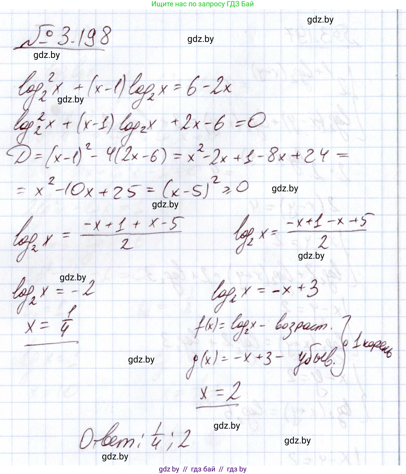 Алгебра, 11 класс Учебник, авторы: Арефьева Ирина Глебовна, Пирютко Ольга Николаевна, издательство Народная асвета, Минск, 2020, бирюзового цвета, страница 145, номер 3.198, Решение