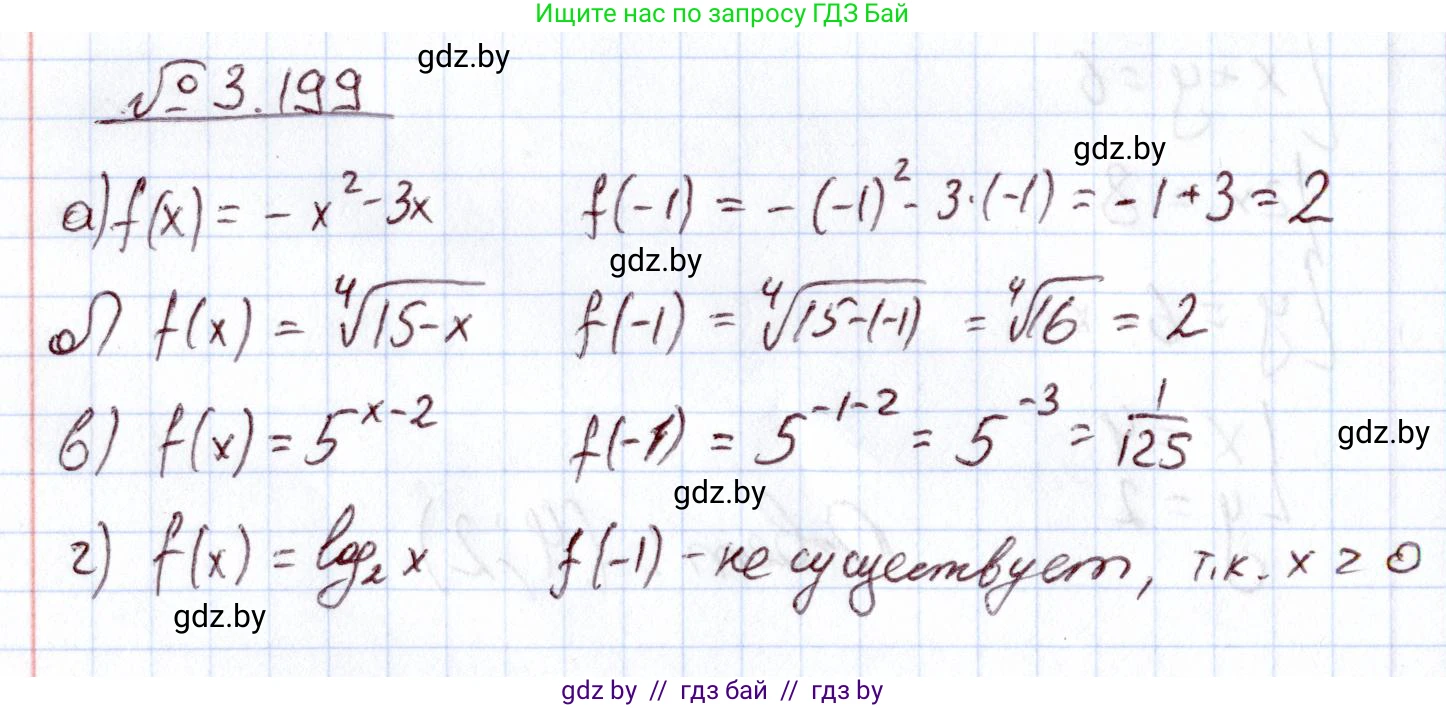 Алгебра, 11 класс Учебник, авторы: Арефьева Ирина Глебовна, Пирютко Ольга Николаевна, издательство Народная асвета, Минск, 2020, бирюзового цвета, страница 145, номер 3.199, Решение