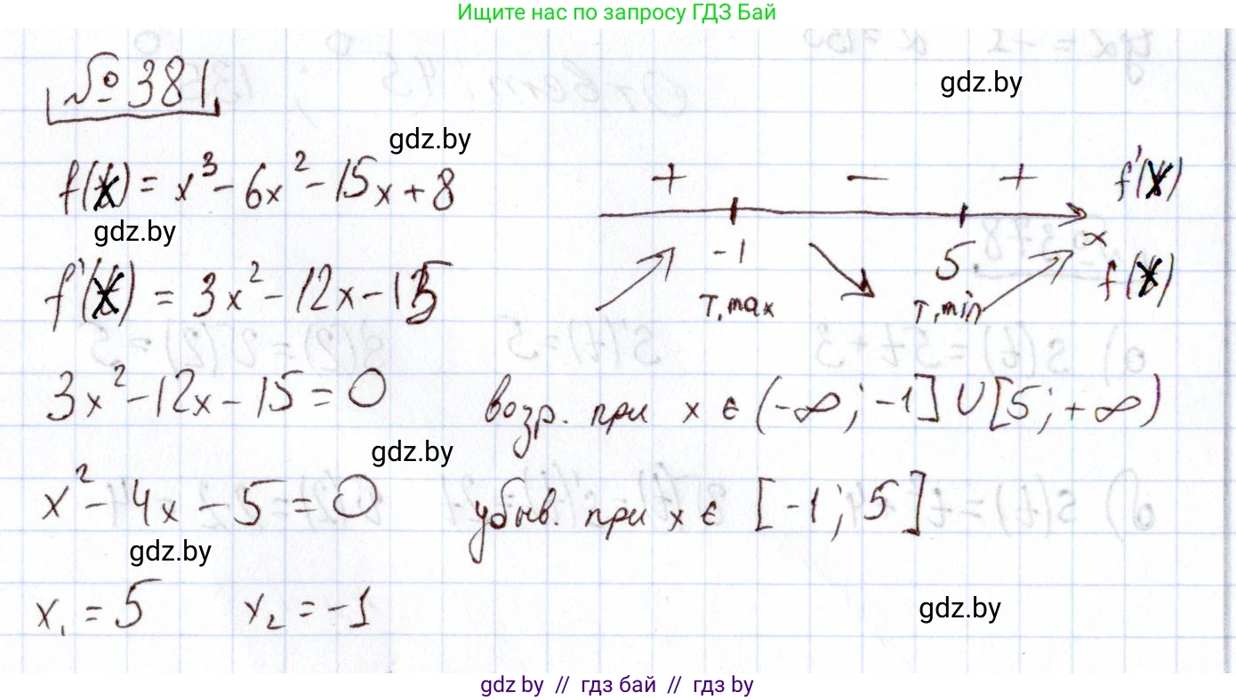 Алгебра, 11 класс Учебник, авторы: Арефьева Ирина Глебовна, Пирютко Ольга Николаевна, издательство Народная асвета, Минск, 2020, бирюзового цвета, страница 215, номер 381, Решение