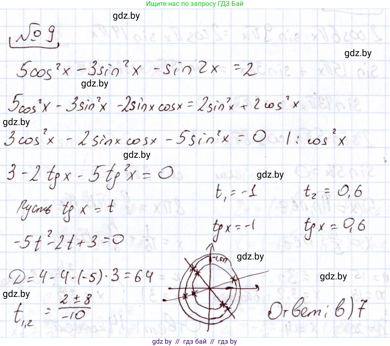Алгебра, 11 класс Учебник, авторы: Арефьева Ирина Глебовна, Пирютко Ольга Николаевна, издательство Народная асвета, Минск, 2020, бирюзового цвета, страница 247, номер 9, Решение