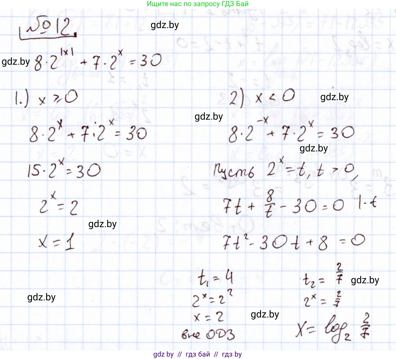 Алгебра, 11 класс Учебник, авторы: Арефьева Ирина Глебовна, Пирютко Ольга Николаевна, издательство Народная асвета, Минск, 2020, бирюзового цвета, страница 249, номер 12, Решение