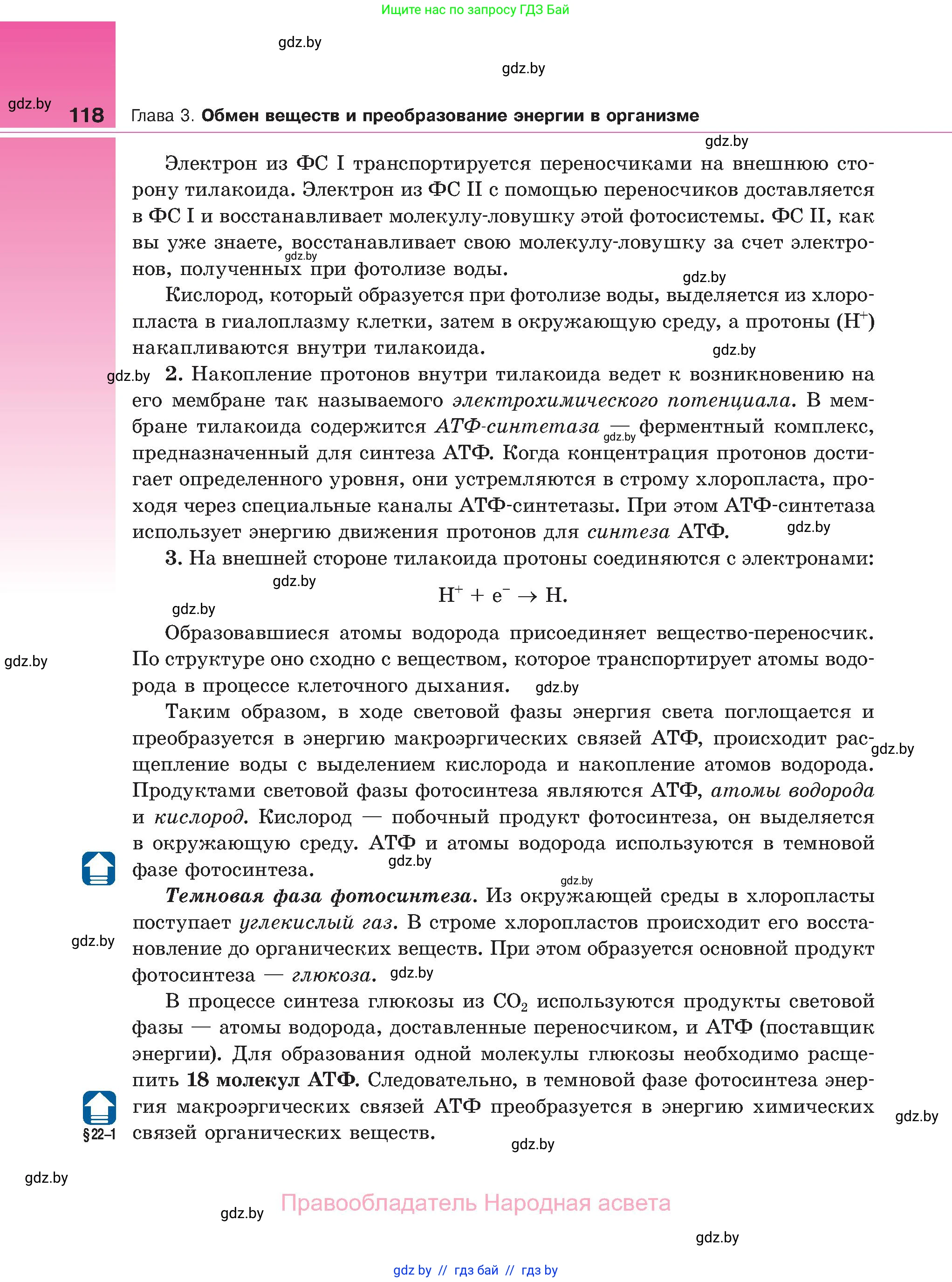 Биология, 11 класс Учебник, авторы: Дашков Максим Леонидович, Песнякевич Александр Георгиевич, Головач Алексей Михайлович, издательство Народная асвета, Минск, 2021, голубого цвета, страница 118