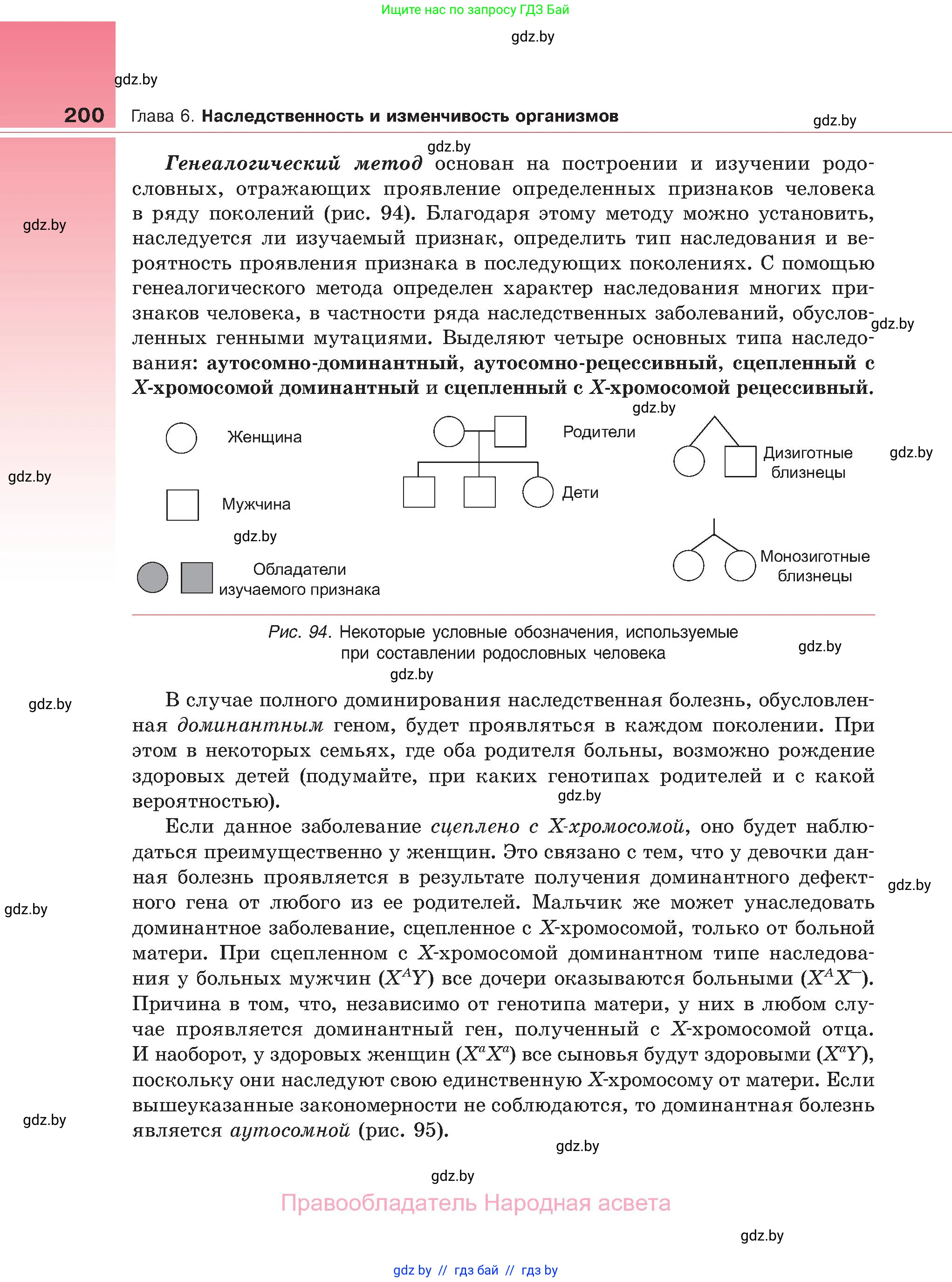 Биология, 11 класс Учебник, авторы: Дашков Максим Леонидович, Песнякевич Александр Георгиевич, Головач Алексей Михайлович, издательство Народная асвета, Минск, 2021, голубого цвета, страница 200