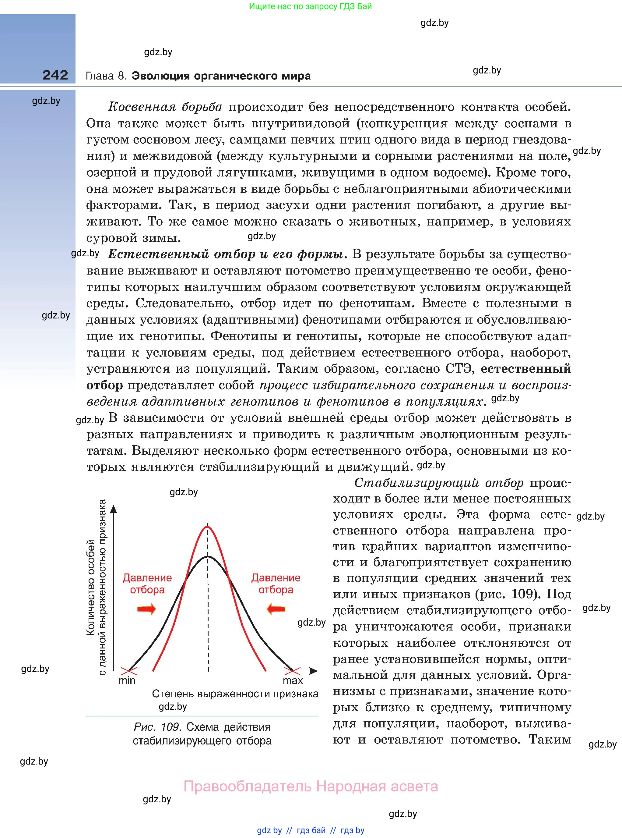 Биология, 11 класс Учебник, авторы: Дашков Максим Леонидович, Песнякевич Александр Георгиевич, Головач Алексей Михайлович, издательство Народная асвета, Минск, 2021, голубого цвета, страница 242