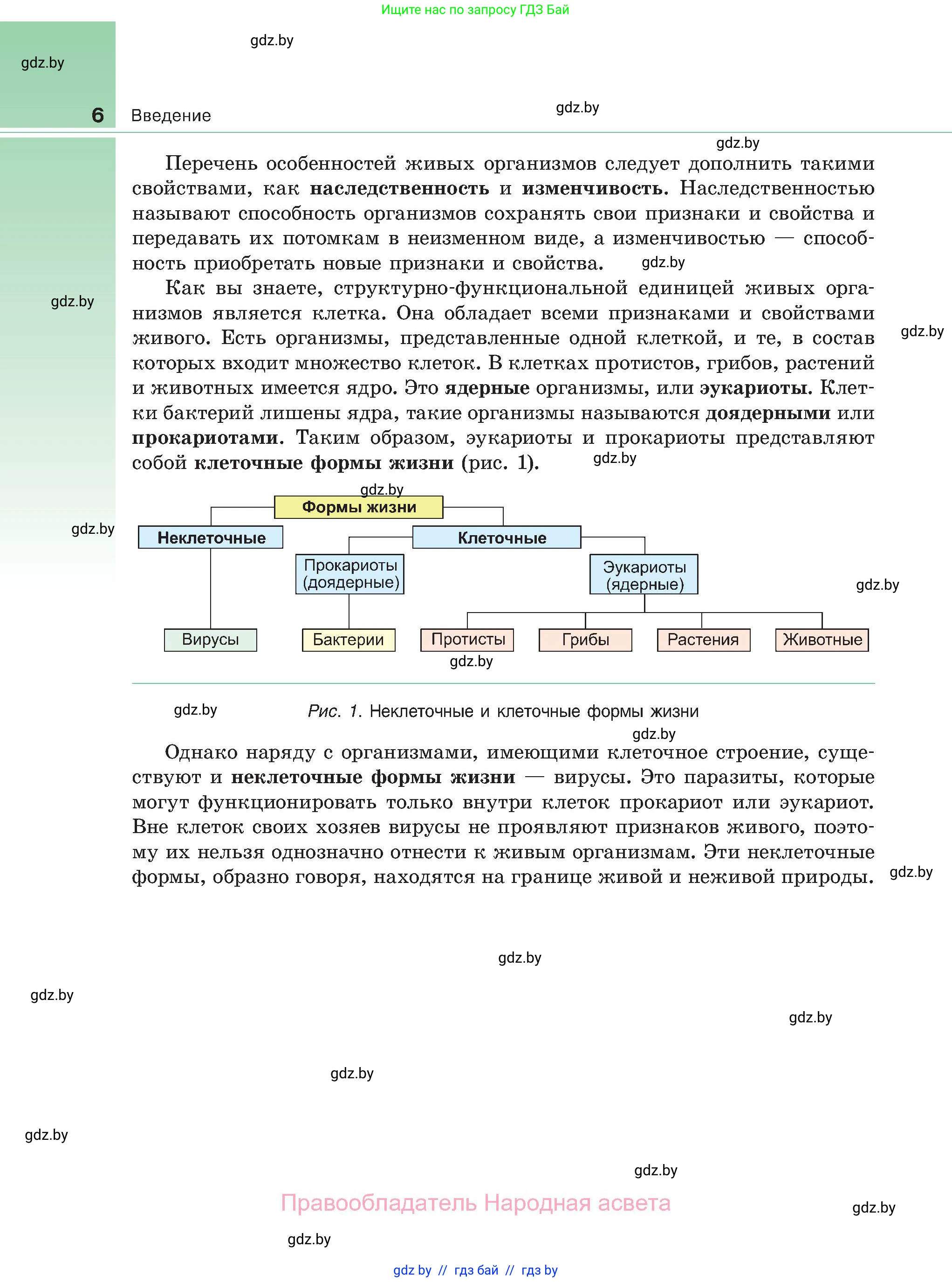 Биология, 11 класс Учебник, авторы: Дашков Максим Леонидович, Песнякевич Александр Георгиевич, Головач Алексей Михайлович, издательство Народная асвета, Минск, 2021, голубого цвета, страница 6