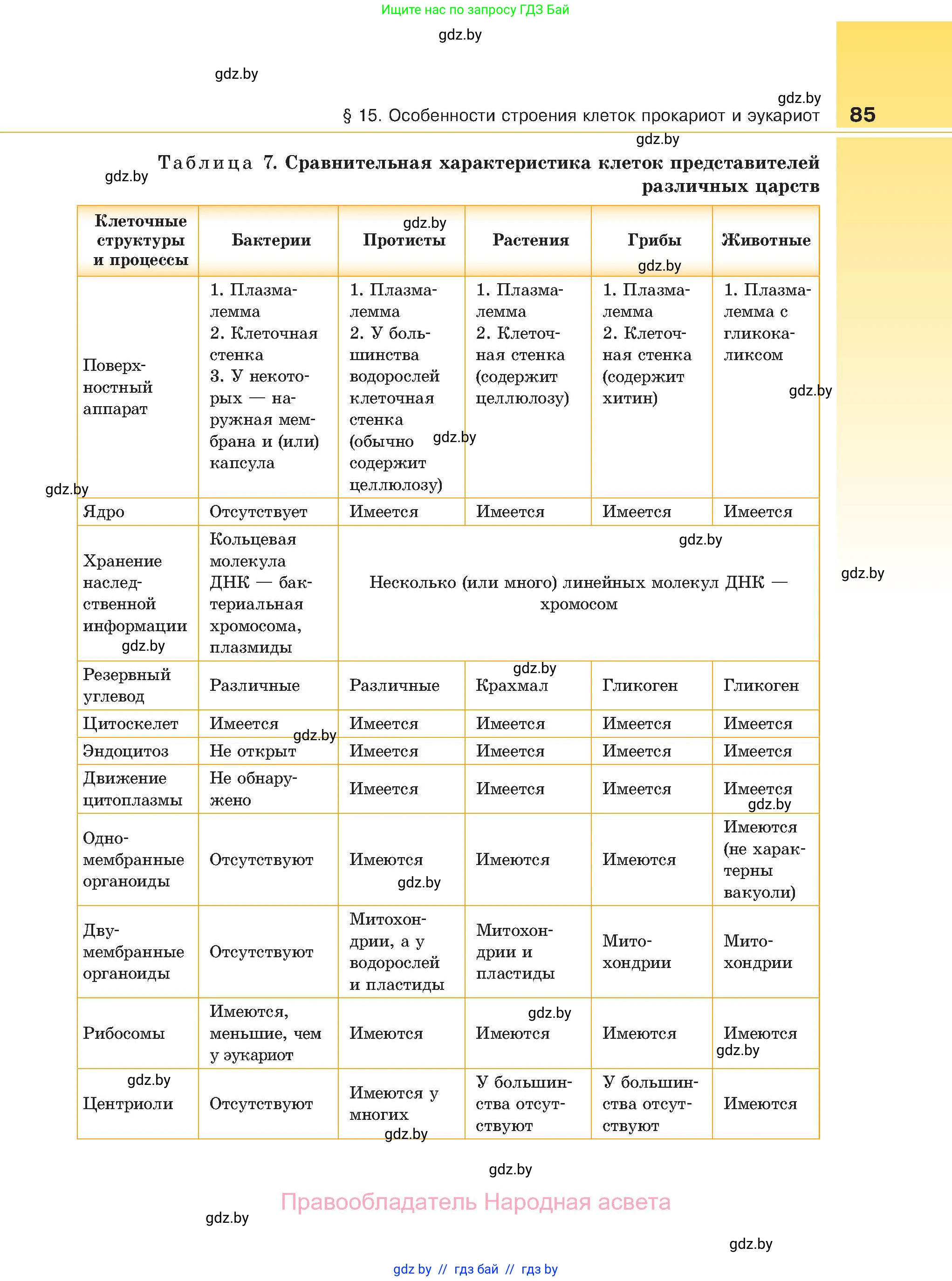 Биология, 11 класс Учебник, авторы: Дашков Максим Леонидович, Песнякевич Александр Георгиевич, Головач Алексей Михайлович, издательство Народная асвета, Минск, 2021, голубого цвета, страница 85