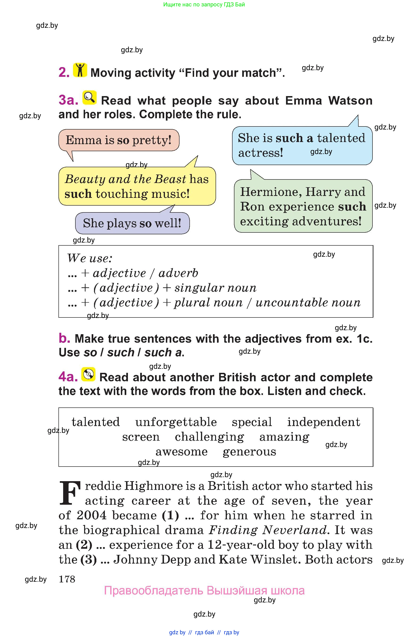 Английский язык (english), 6 класс Учебник, авторы: Демченко Наталья Валентиновна, Севрюкова Татьяна Юрьевна, Юхнель Наталья Валентиновна, Наумова Елена Георгиевна, Рыбалко О Н, Манешина А В, Маслёнченко Н А, издательство Вышэйшая школа, Минск, 2018, красного цвета, Часть 2, страница 178