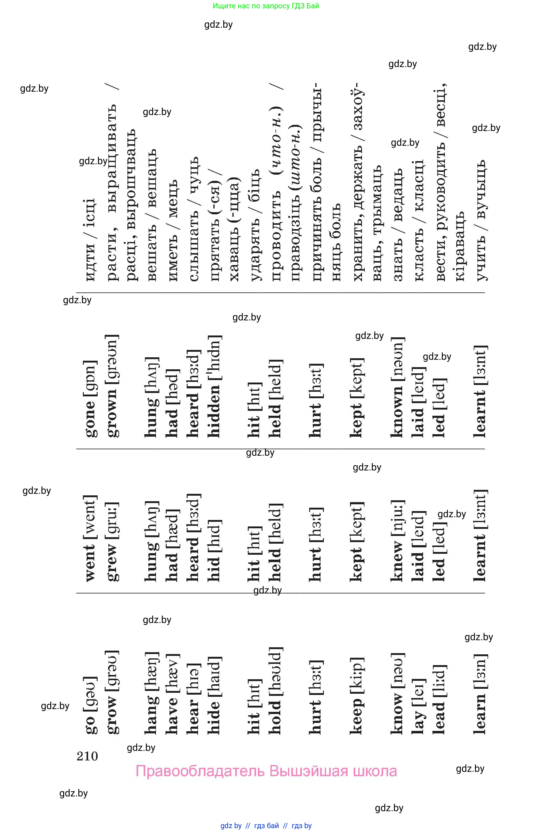 Английский язык (english), 6 класс Учебник, авторы: Демченко Наталья Валентиновна, Севрюкова Татьяна Юрьевна, Юхнель Наталья Валентиновна, Наумова Елена Георгиевна, Рыбалко О Н, Манешина А В, Маслёнченко Н А, издательство Вышэйшая школа, Минск, 2018, красного цвета, страница 210