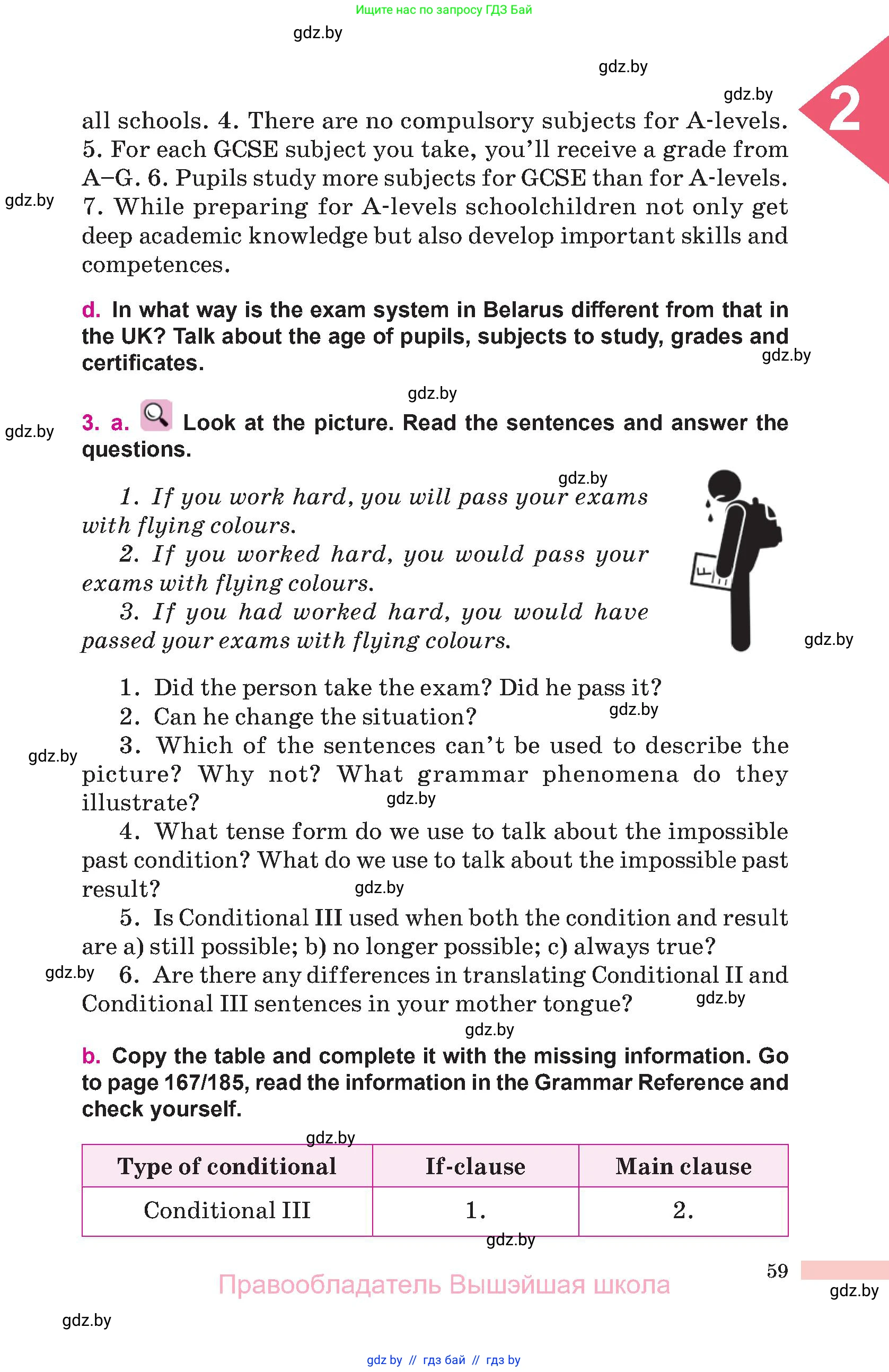 Английский язык (english), 10 класс Учебник (Student's book), авторы: Демченко Наталья Валентиновна, Юхнель Наталья Валентиновна, Севрюкова Татьяна Юрьевна, Бушуева Эдите Владиславовна, Лапицкая Людмила Михайловна (Lapitskaya Ludmila), издательство Вышэйшая школа, Минск, 2021, голубого цвета, Часть ( Part) 1, страница 59