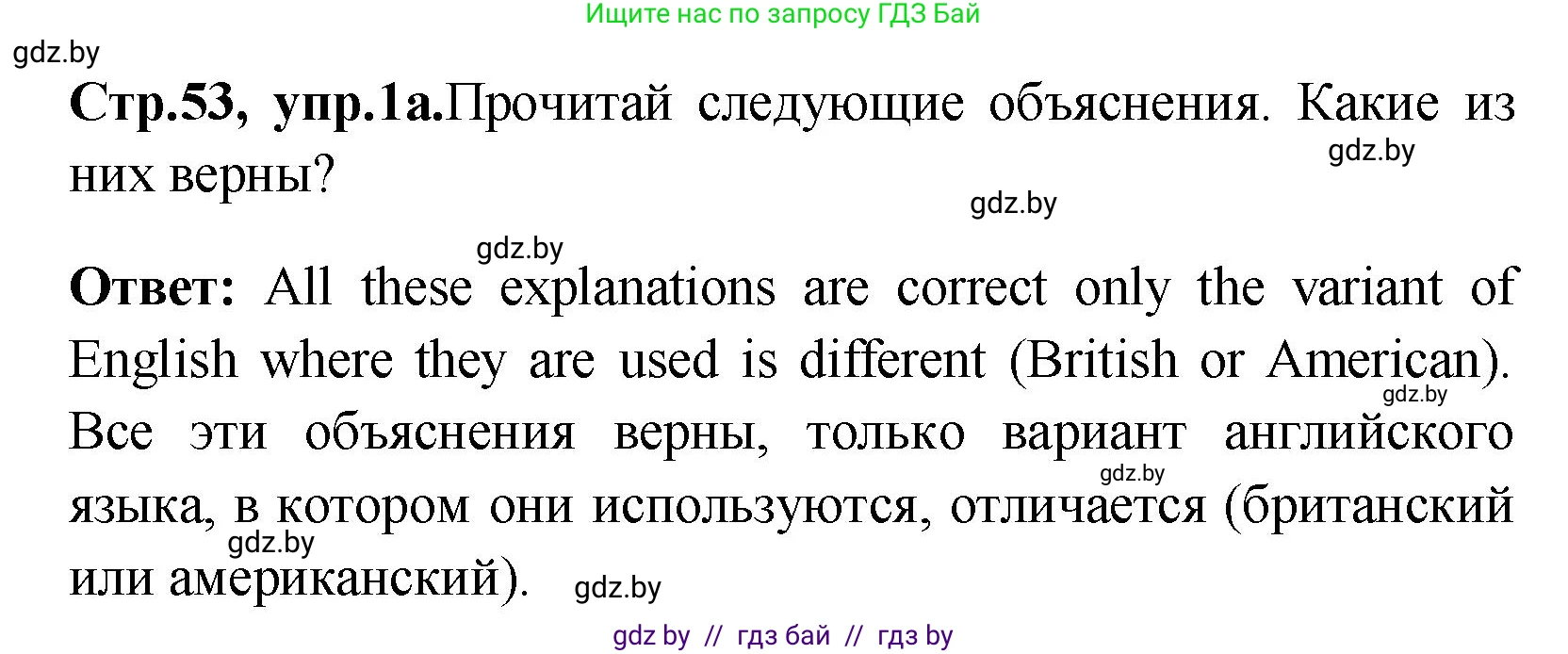 Английский язык (english), 10 класс Учебник (Student's book), авторы: Демченко Наталья Валентиновна, Юхнель Наталья Валентиновна, Севрюкова Татьяна Юрьевна, Бушуева Эдите Владиславовна, Лапицкая Людмила Михайловна (Lapitskaya Ludmila), издательство Вышэйшая школа, Минск, 2021, голубого цвета, Часть ( Part) 1, страница 53, номер 1, Решение
