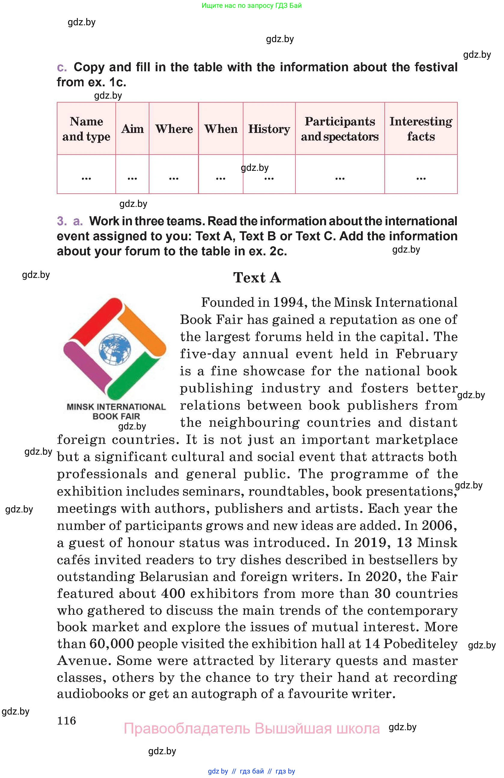 Английский язык (english), 11 класс Учебник (Student's book), авторы: Демченко Наталья Валентиновна, Бушуева Эдите Владиславовна, Севрюкова Татьяна Юрьевна, Лапицкая Людмила Михайловна (Lapitskaya Ludmila), Романчук Вероника Романовна, издательство Вышэйшая школа, Минск, 2022, розового цвета, Часть ( Part) 1, страница 116