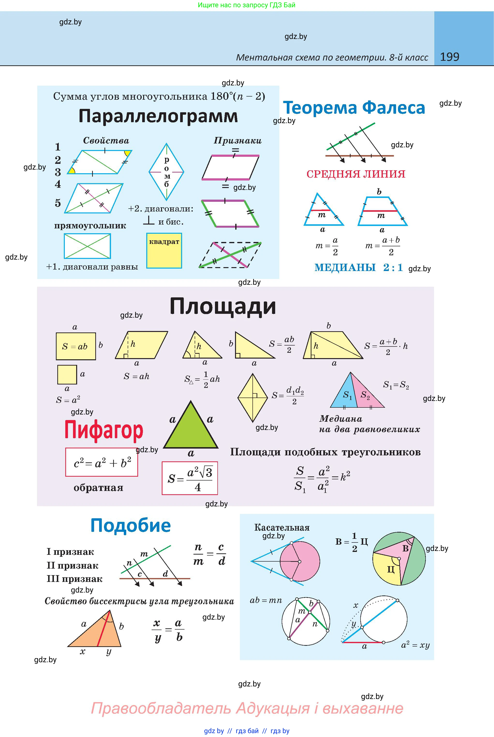 Геометрия, 8 класс Учебник, авторы: Казаков Валерий Владимирович, Казакова Ольга Олеговна, издательство Адукацыя i выхаванне, Минск, 2024, оранжевого цвета, страница 199