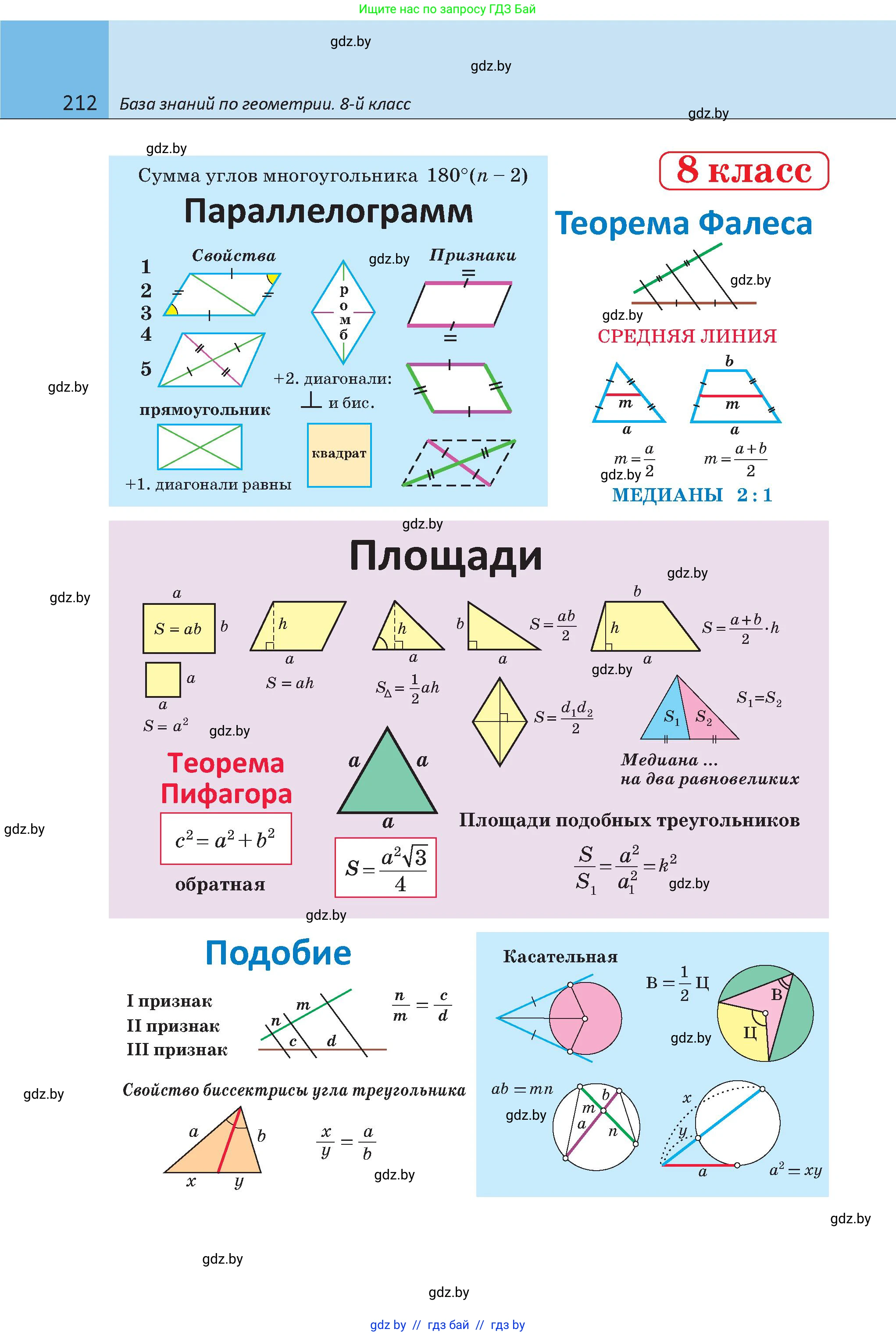 Геометрия, 9 класс Учебник, авторы: Казаков Валерий Владимирович, Казакова Ольга Олеговна, издательство Адукацыя i выхаванне, Минск, 2025, белого цвета, страница 212