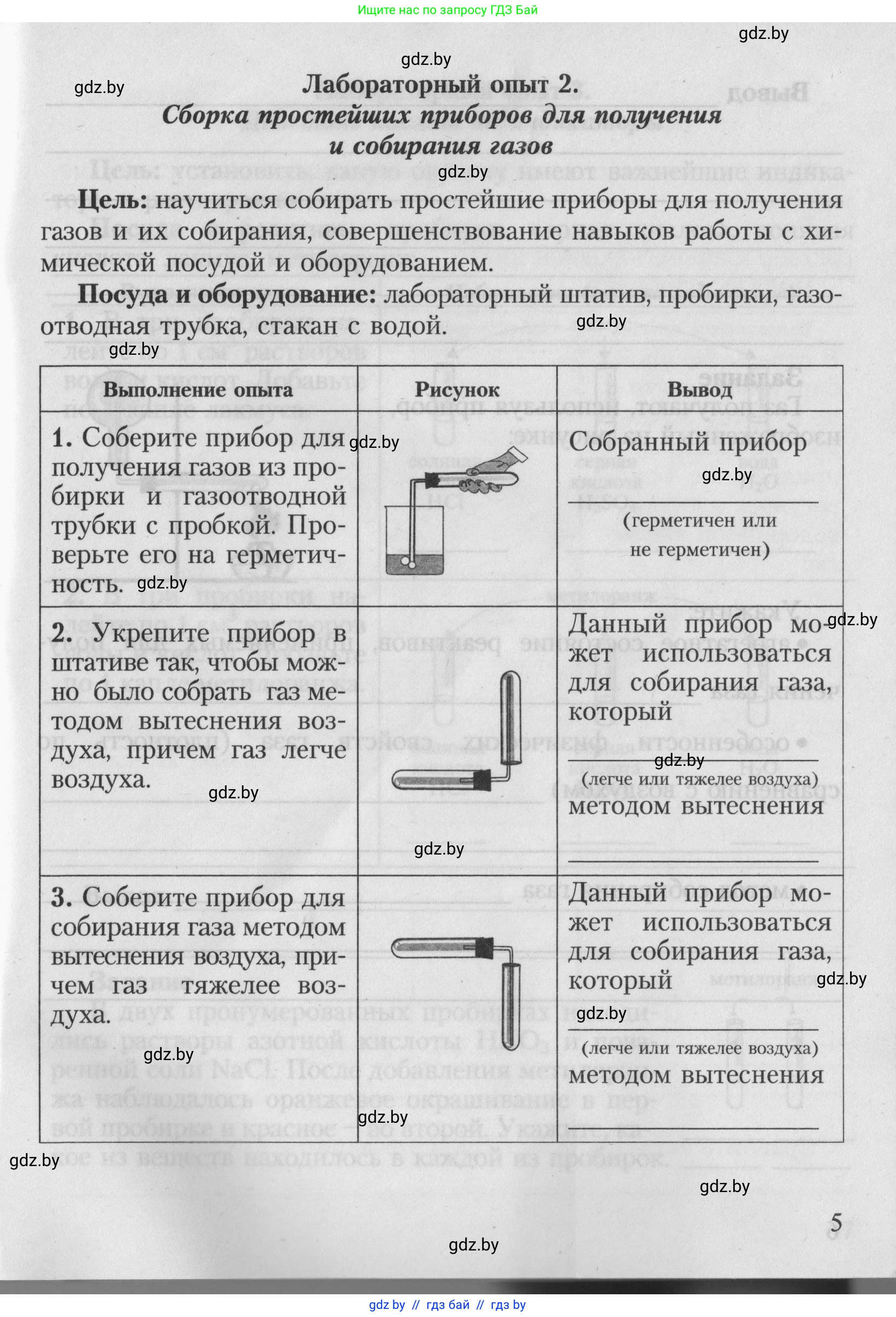 Химия, 7 класс Тетрадь для практических работ, автор: Борушко Ирина Ивановна, издательство Сэр-Вит, Минск, 2022, розового цвета, Часть 1, страница 5
