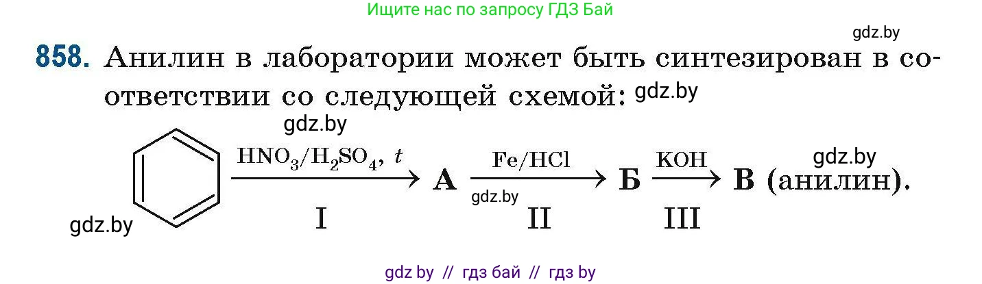 Химия, 10 класс Сборник задач, авторы: Матулис Вадим Эдвардович, Матулис Виталий Эдвардович, Колевич Татьяна Александровна, издательство Национальный институт образования, Минск, 2021, страница 203, номер 858, Условие