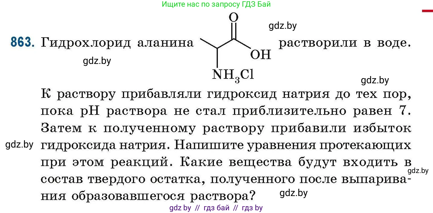 Химия, 10 класс Сборник задач, авторы: Матулис Вадим Эдвардович, Матулис Виталий Эдвардович, Колевич Татьяна Александровна, издательство Национальный институт образования, Минск, 2021, страница 205, номер 863, Условие