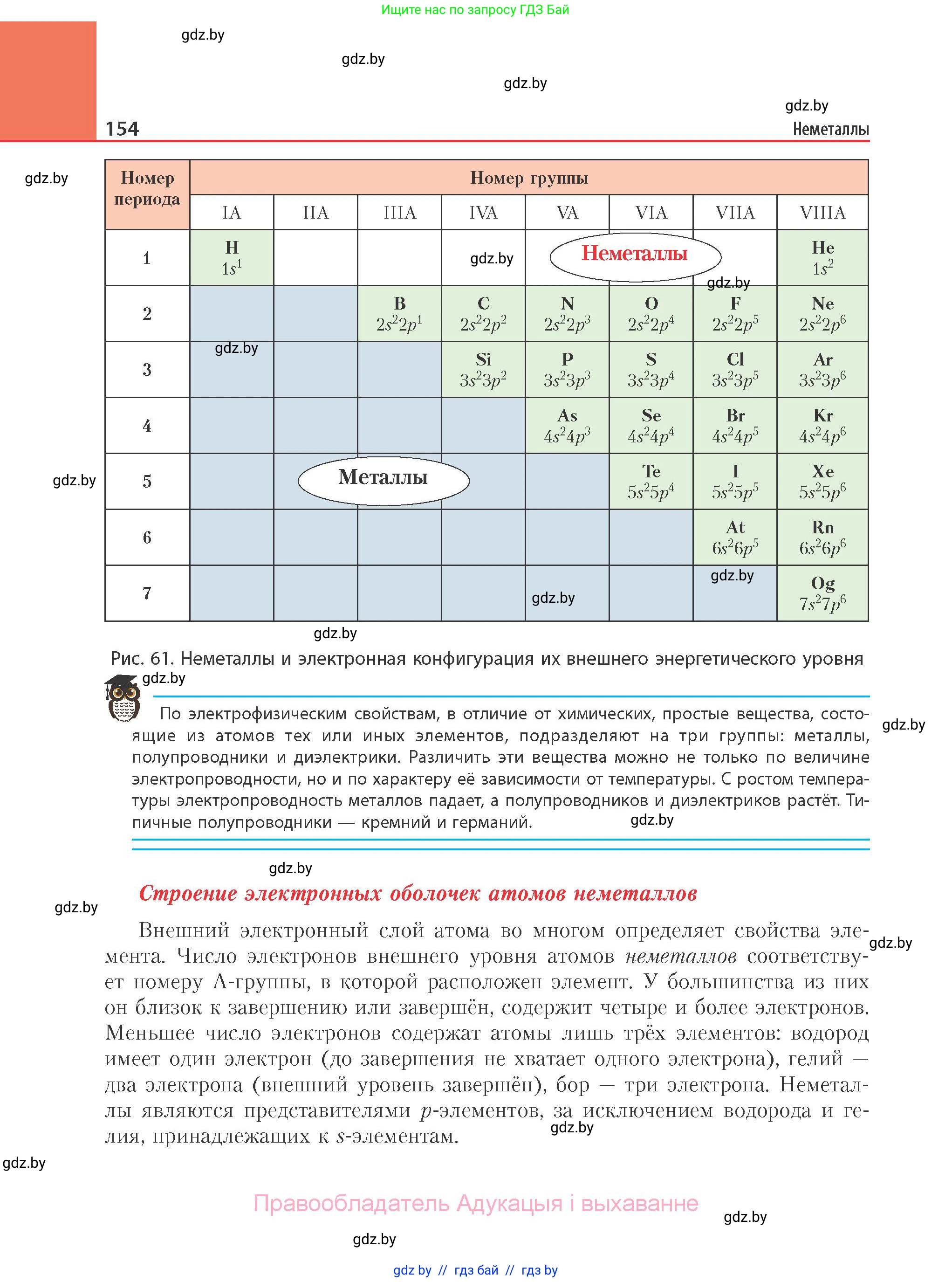 Химия, 11 класс Учебник, авторы: Мычко Дмитрий Иванович, Прохоревич Константин Николаевич, Борушко Ирина Ивановна, издательство Адукацыя i выхаванне, Минск, 2021, зелёного цвета, страница 154