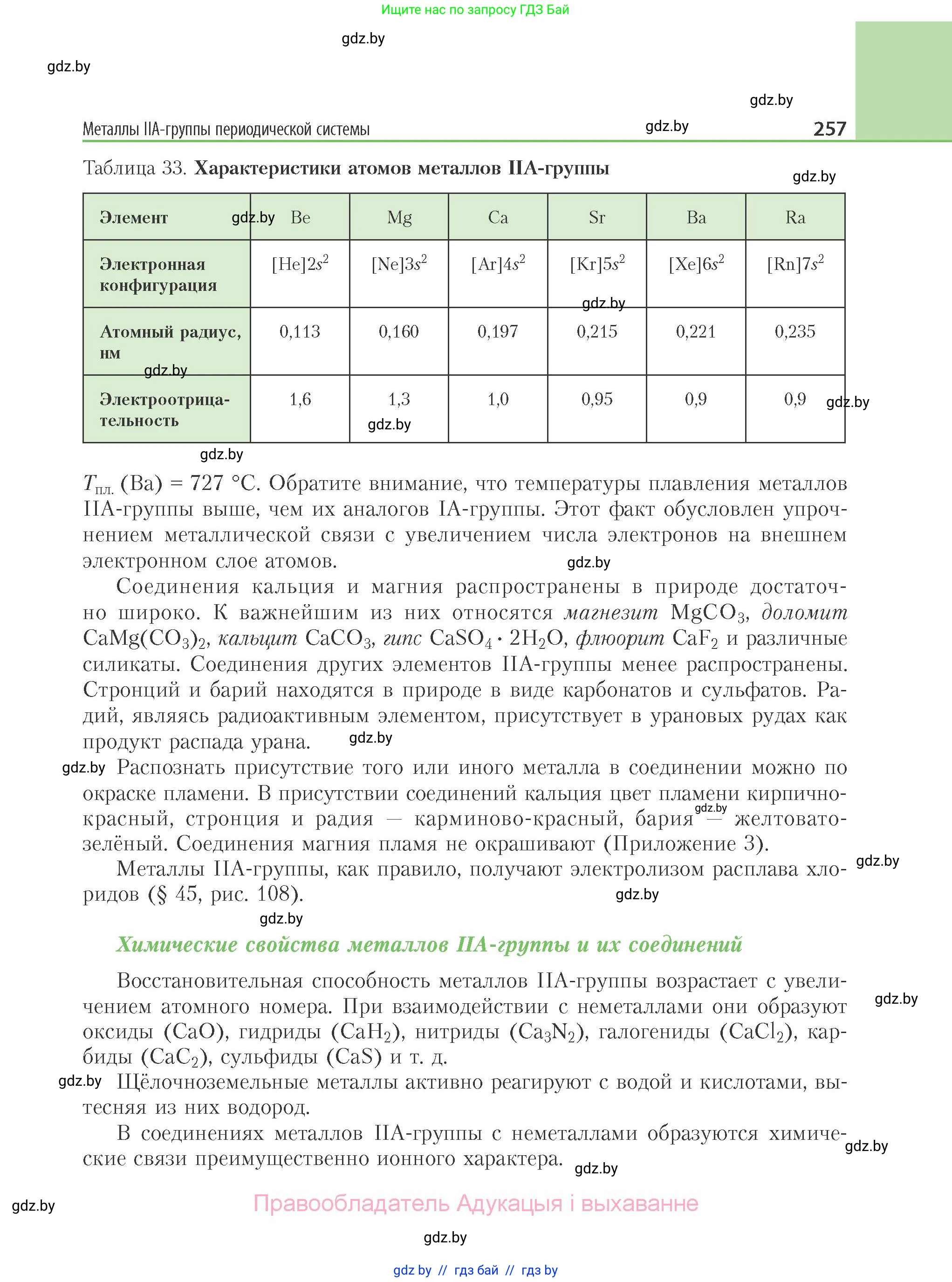 Химия, 11 класс Учебник, авторы: Мычко Дмитрий Иванович, Прохоревич Константин Николаевич, Борушко Ирина Ивановна, издательство Адукацыя i выхаванне, Минск, 2021, зелёного цвета, страница 257