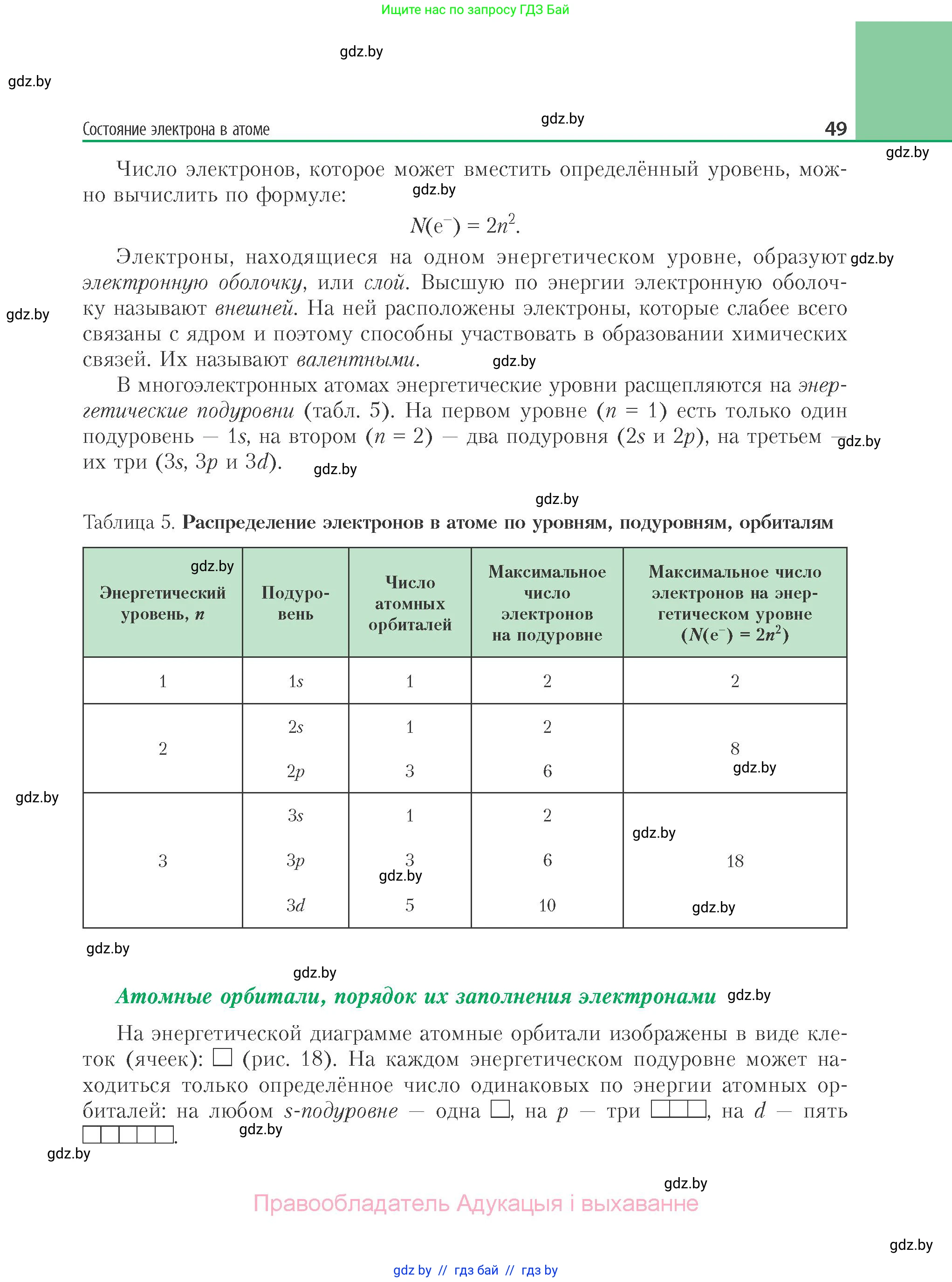 Химия, 11 класс Учебник, авторы: Мычко Дмитрий Иванович, Прохоревич Константин Николаевич, Борушко Ирина Ивановна, издательство Адукацыя i выхаванне, Минск, 2021, зелёного цвета, страница 49