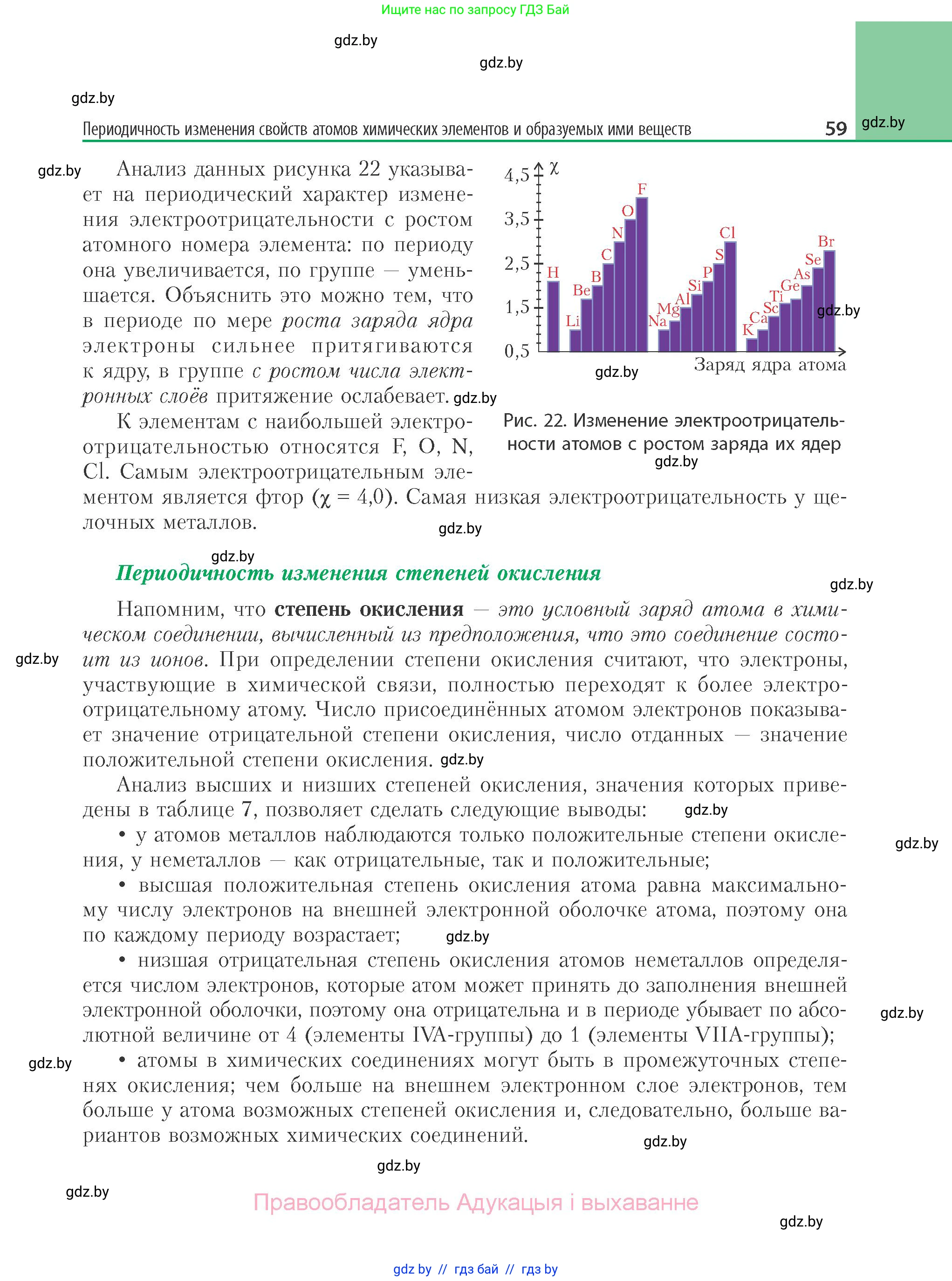 Химия, 11 класс Учебник, авторы: Мычко Дмитрий Иванович, Прохоревич Константин Николаевич, Борушко Ирина Ивановна, издательство Адукацыя i выхаванне, Минск, 2021, зелёного цвета, страница 59