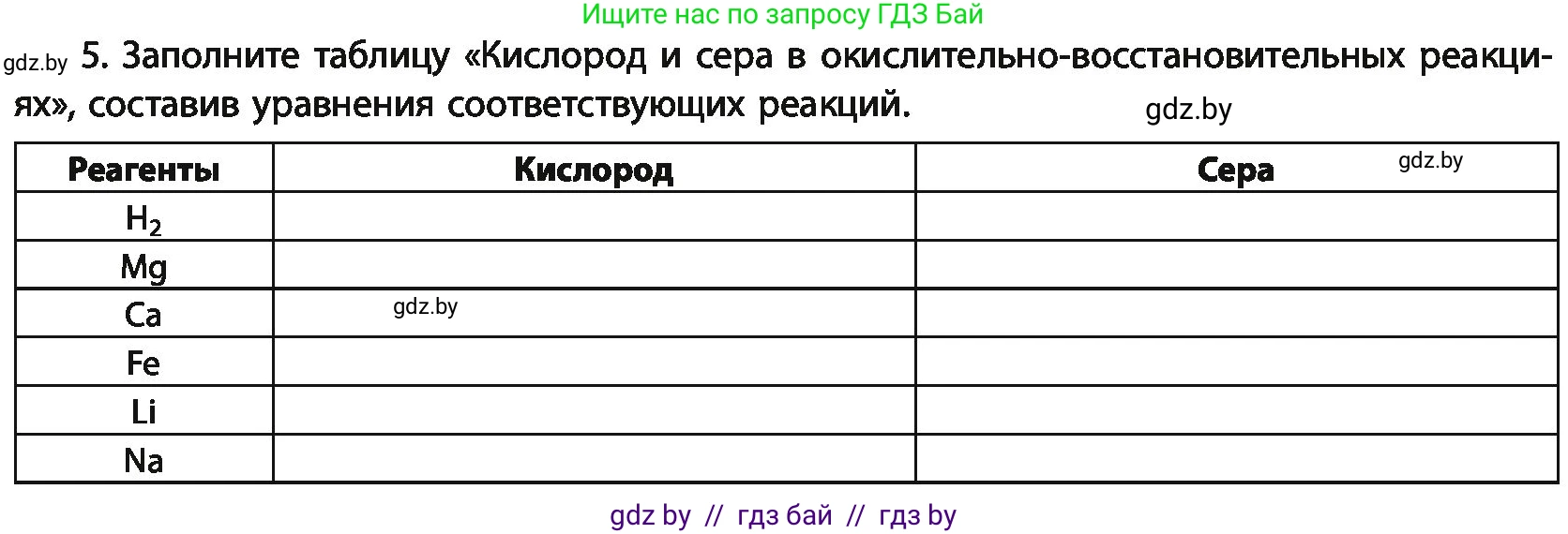 Химия, 11 класс Учебник, авторы: Мычко Дмитрий Иванович, Прохоревич Константин Николаевич, Борушко Ирина Ивановна, издательство Адукацыя i выхаванне, Минск, 2021, зелёного цвета, страница 181, номер 5, Условия