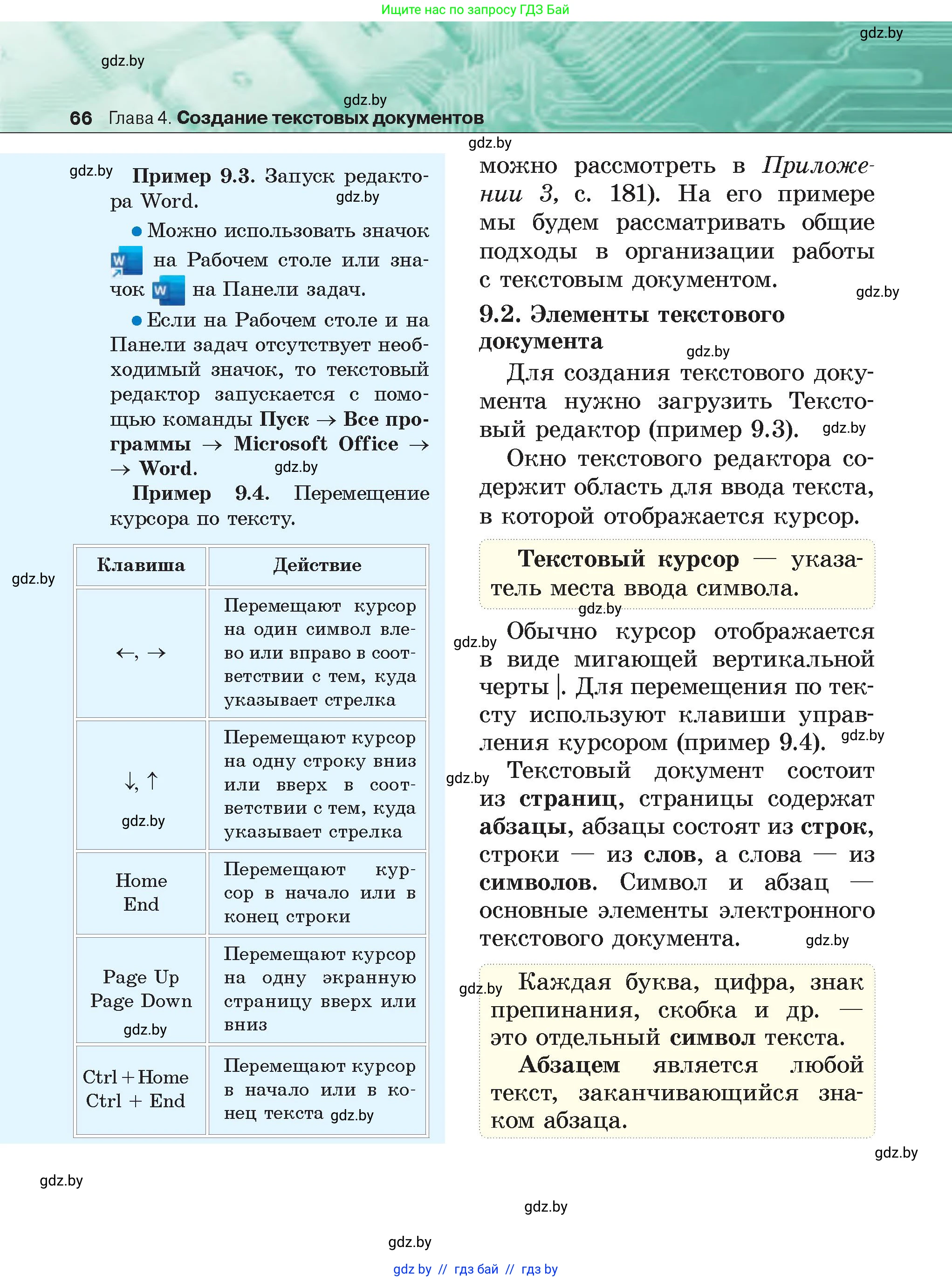 Информатика, 6 класс Учебник, авторы: Котов Владимир Михайлович, Макарова Нина Петровна, Лапо Анжелика Ивановна, Войтехович Елена Николаевна, издательство Народная асвета, Минск, 2024, бирюзового цвета, страница 66