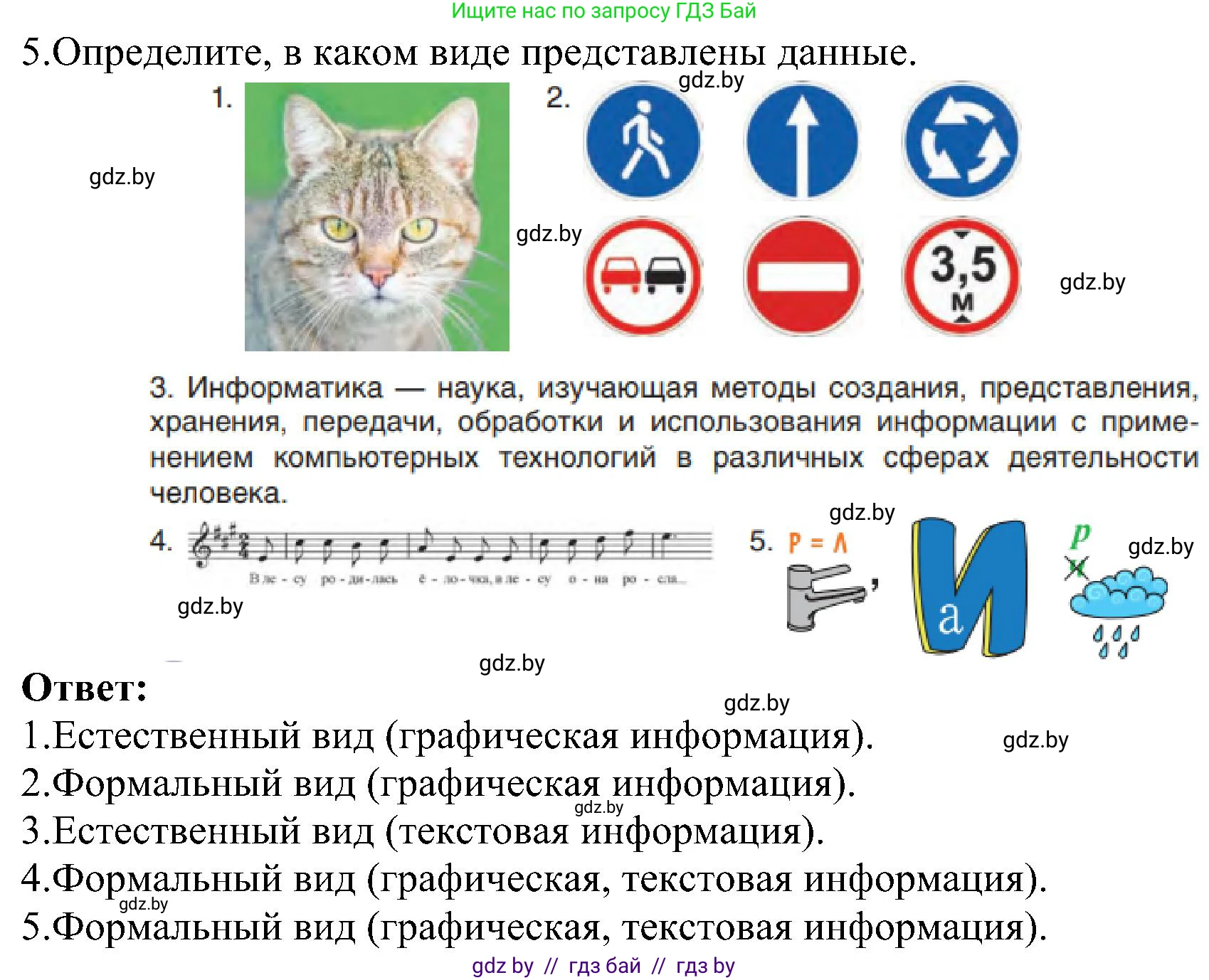 Информатика, 6 класс Учебник, авторы: Котов Владимир Михайлович, Макарова Нина Петровна, Лапо Анжелика Ивановна, Войтехович Елена Николаевна, издательство Народная асвета, Минск, 2024, бирюзового цвета, страница 14, номер 5, Решение