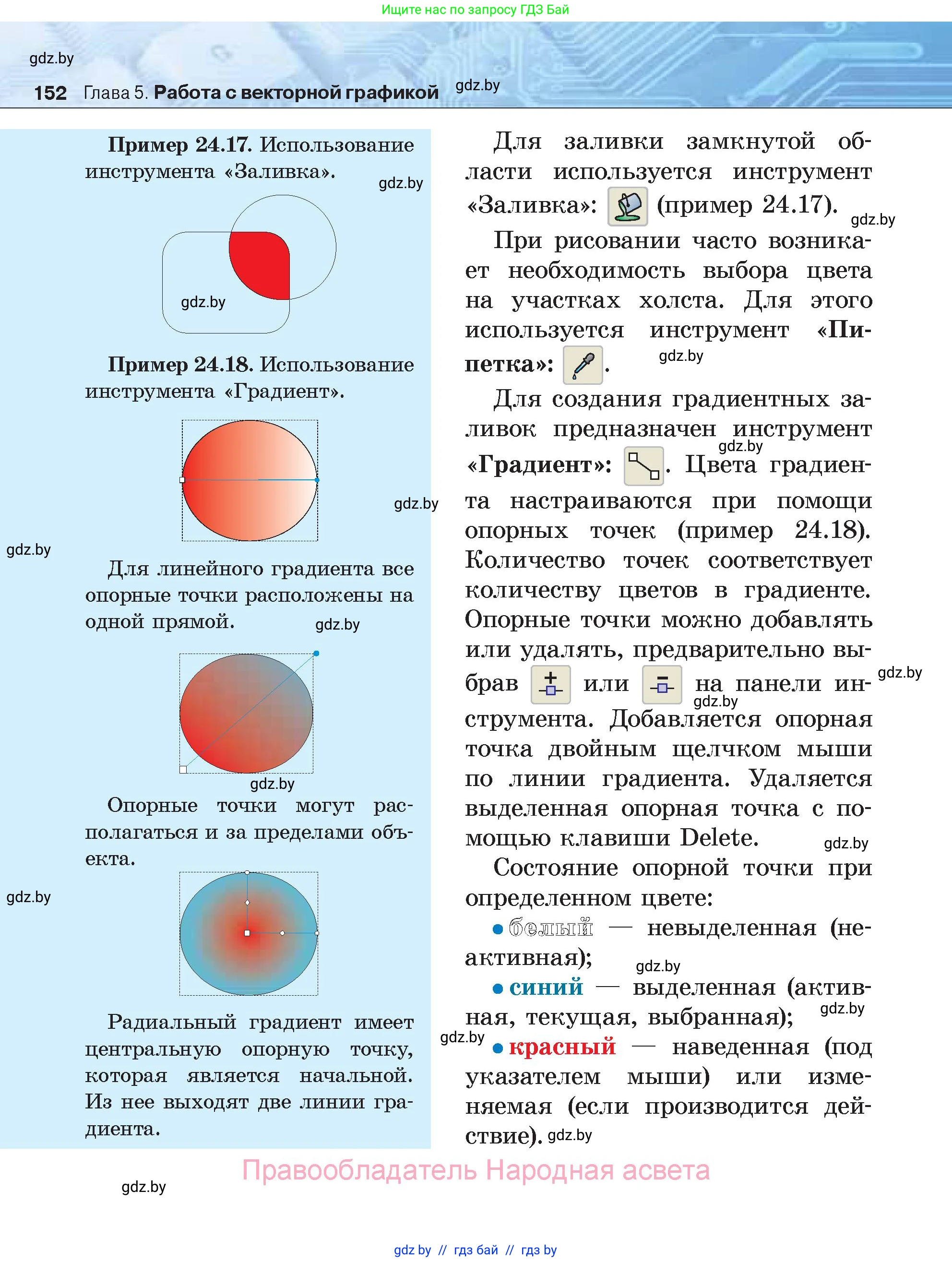 Информатика, 7 класс Учебник, авторы: Котов Владимир Михайлович, Лапо Анжелика Ивановна, Войтехович Елена Николаевна, издательство Народная асвета, Минск, 2017, страница 152