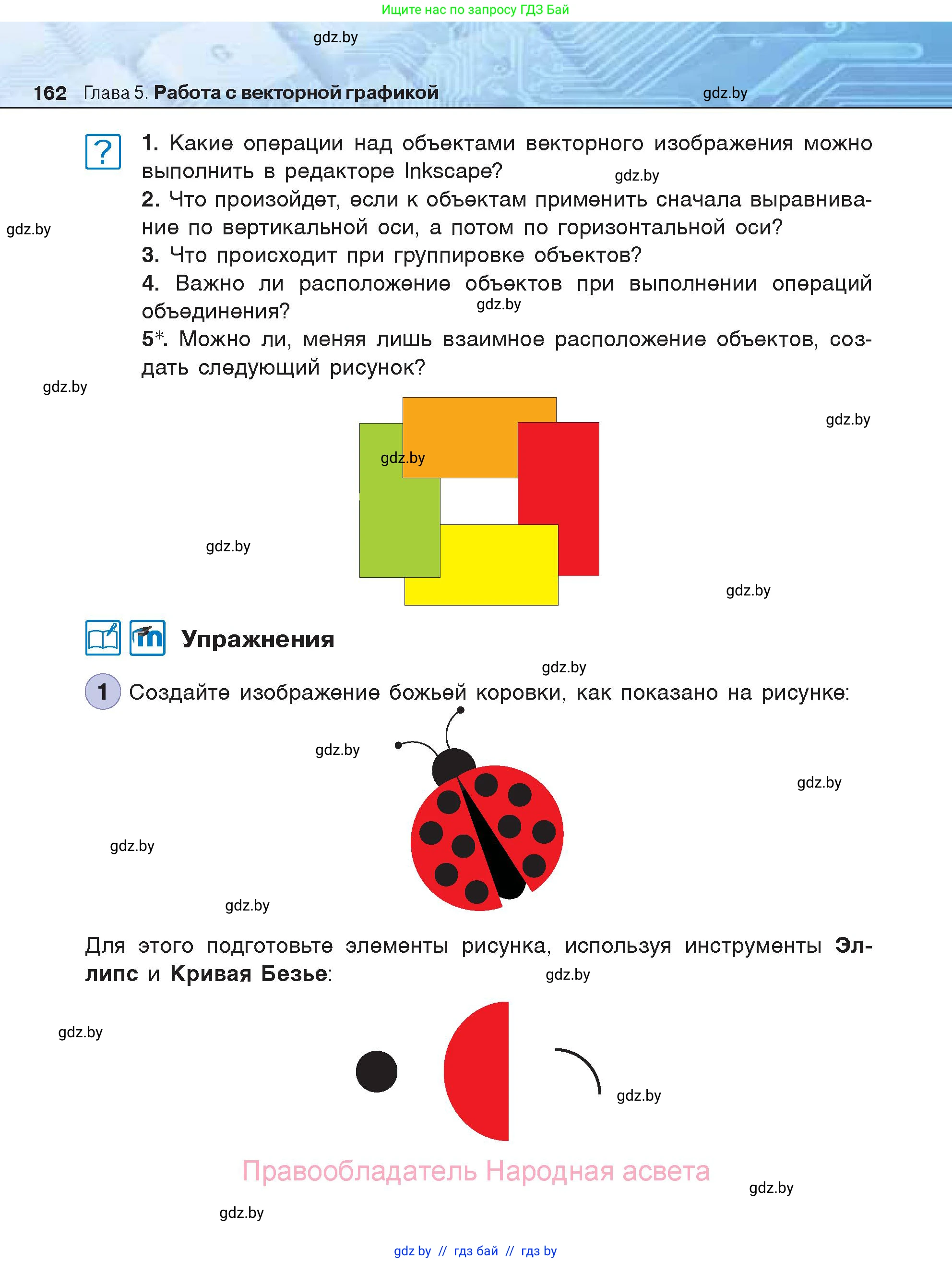 Информатика, 7 класс Учебник, авторы: Котов Владимир Михайлович, Лапо Анжелика Ивановна, Войтехович Елена Николаевна, издательство Народная асвета, Минск, 2017, страница 162