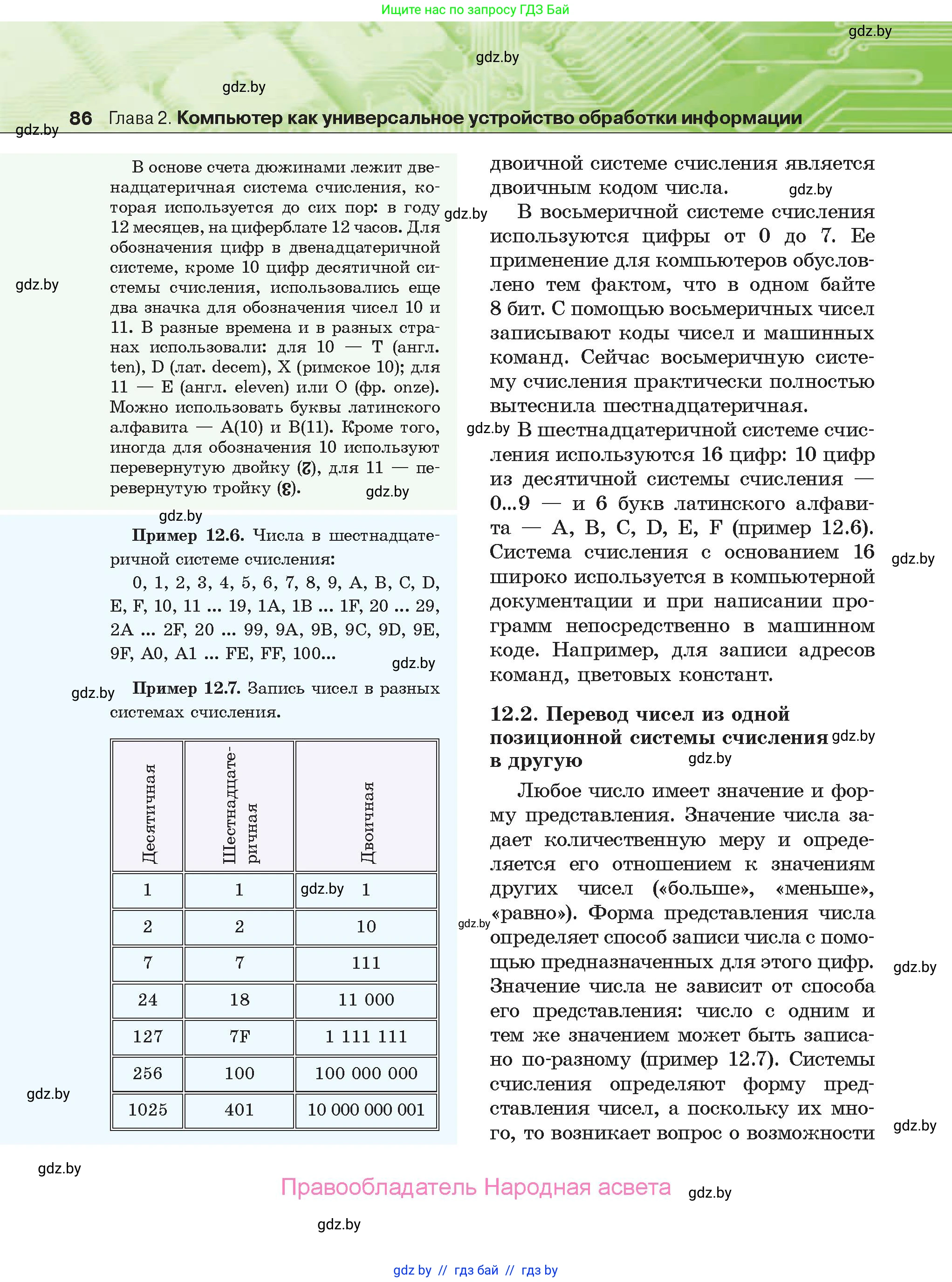 Информатика, 10 класс Учебник, авторы: Котов Владимир Михайлович, Лапо Анжелика Ивановна, Быкадоров Юрий Александрович, Войтехович Елена Николаевна, издательство Народная асвета, Минск, 2020, зелёного цвета, страница 86